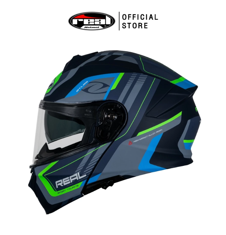 หมวกกันน็อคเต็มใบเปิดคางได้ Real Helmets ATLAS STRATUS หมวกกันน็อค Flip-Up สไตล์สปอร์ต ยกคางได้ เท่ล้ำทุกมุมมอง