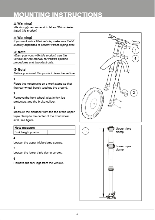โช๊คหน้า โช๊คอัพ โช๊คแต่ง โช๊คมอเอตร์ไซค์ OHLINS FGHO1896 RXF48 FOR HONDA CRF250R 2016-2018