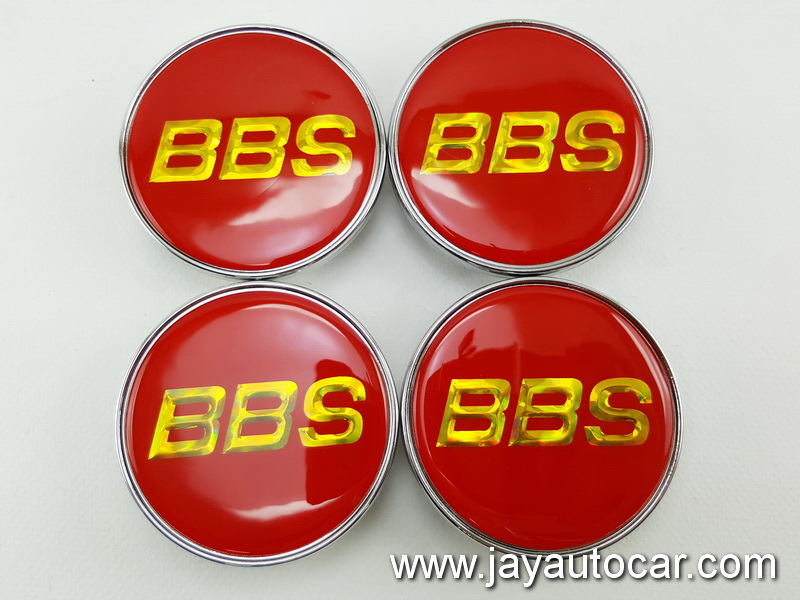 ฝาล้อรถยนต์ โลโก้ BBS สำหรับ ล้อแม็ก สติ๊กเกอร์เรซิ่น BBS แดง ขอบเงิน ขนาด 58 มิล 1ชุด 4ชิ้น 58mm.