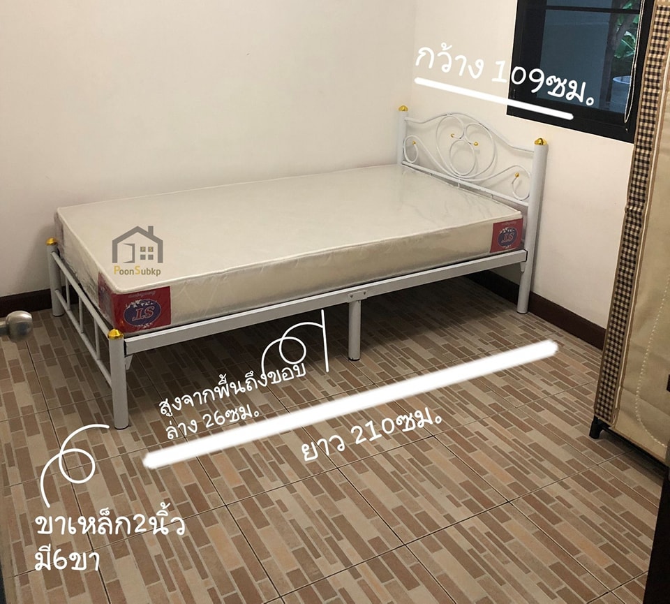 เตียงเหล็กพร้อมที่นอน3.5ฟุต