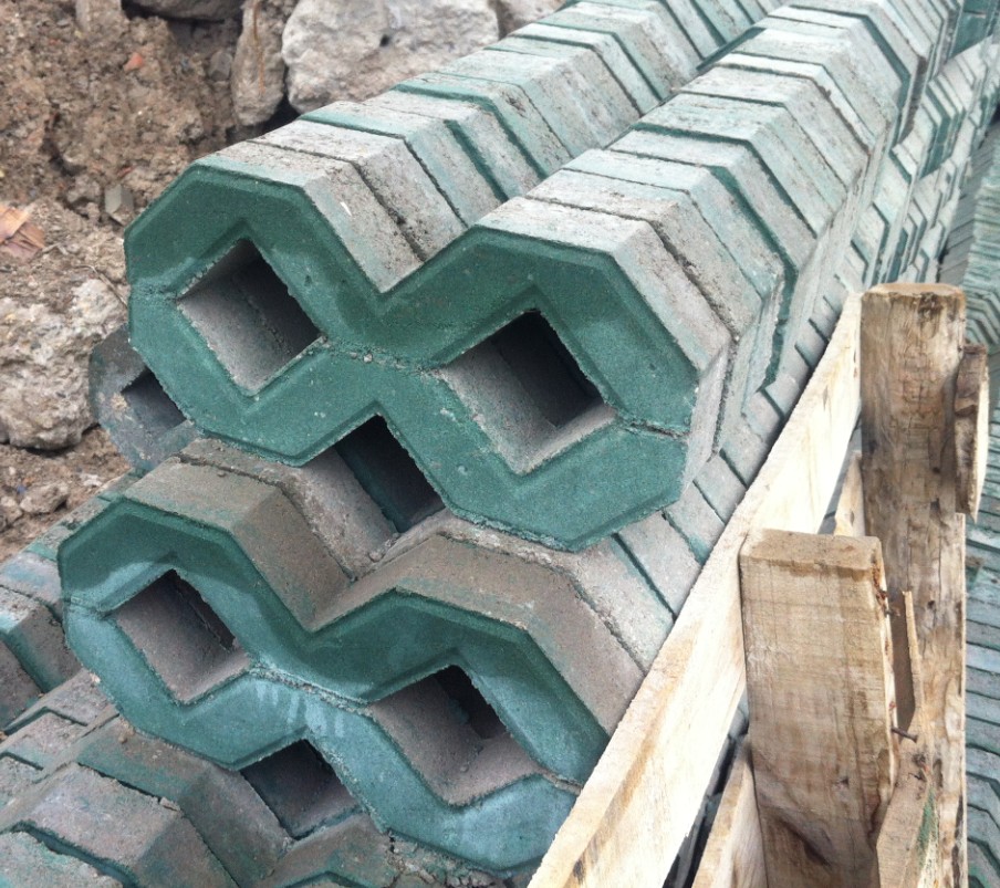 แม่พิมพ์บล็อคคอนกรีต ลาย 8เหลี่ยม คู่ ขนาด 40x20x8 cm