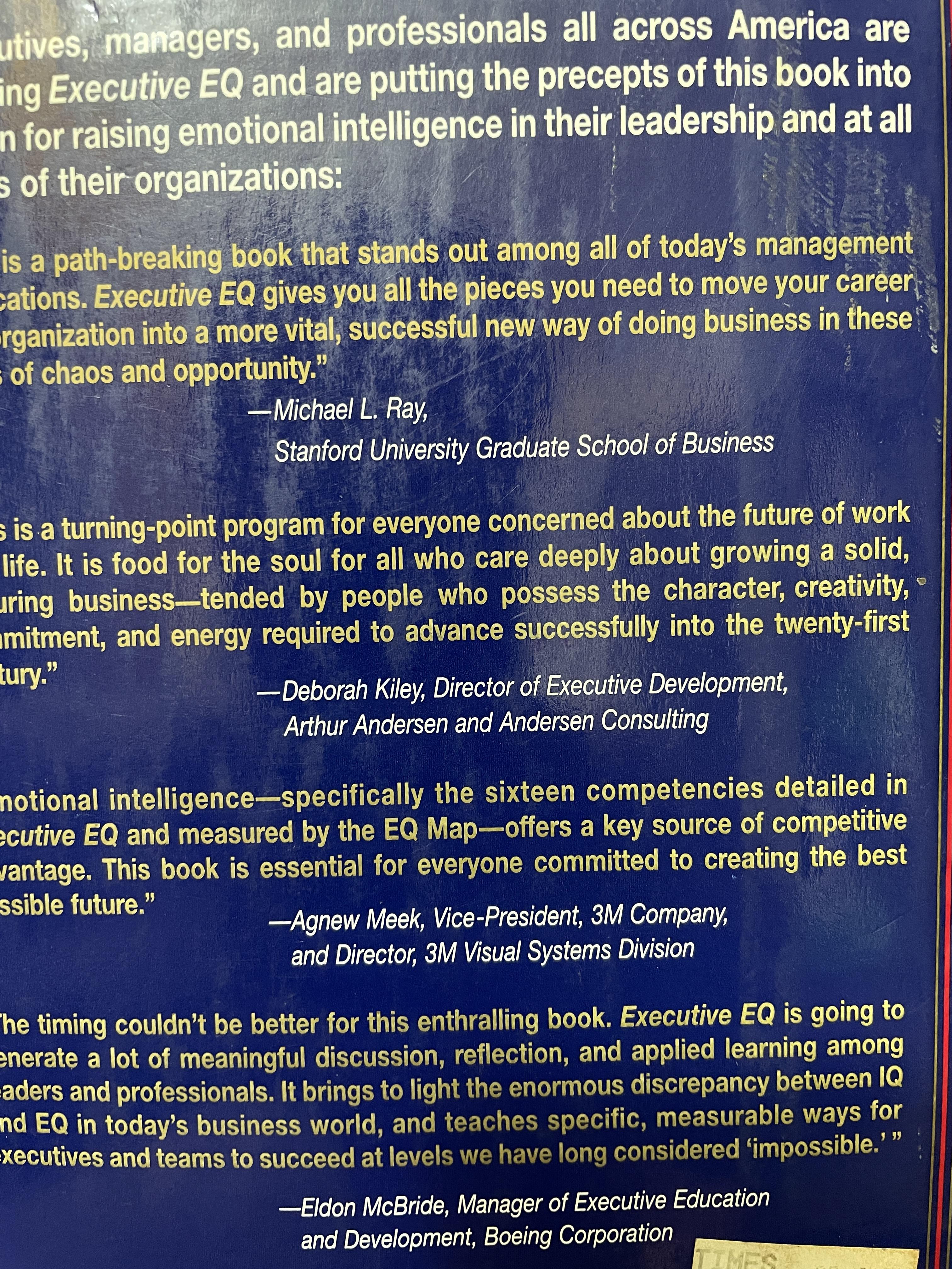 Executive EQ. Emotional Intelligence in Leadership & Organizations. 3,500 กรัม