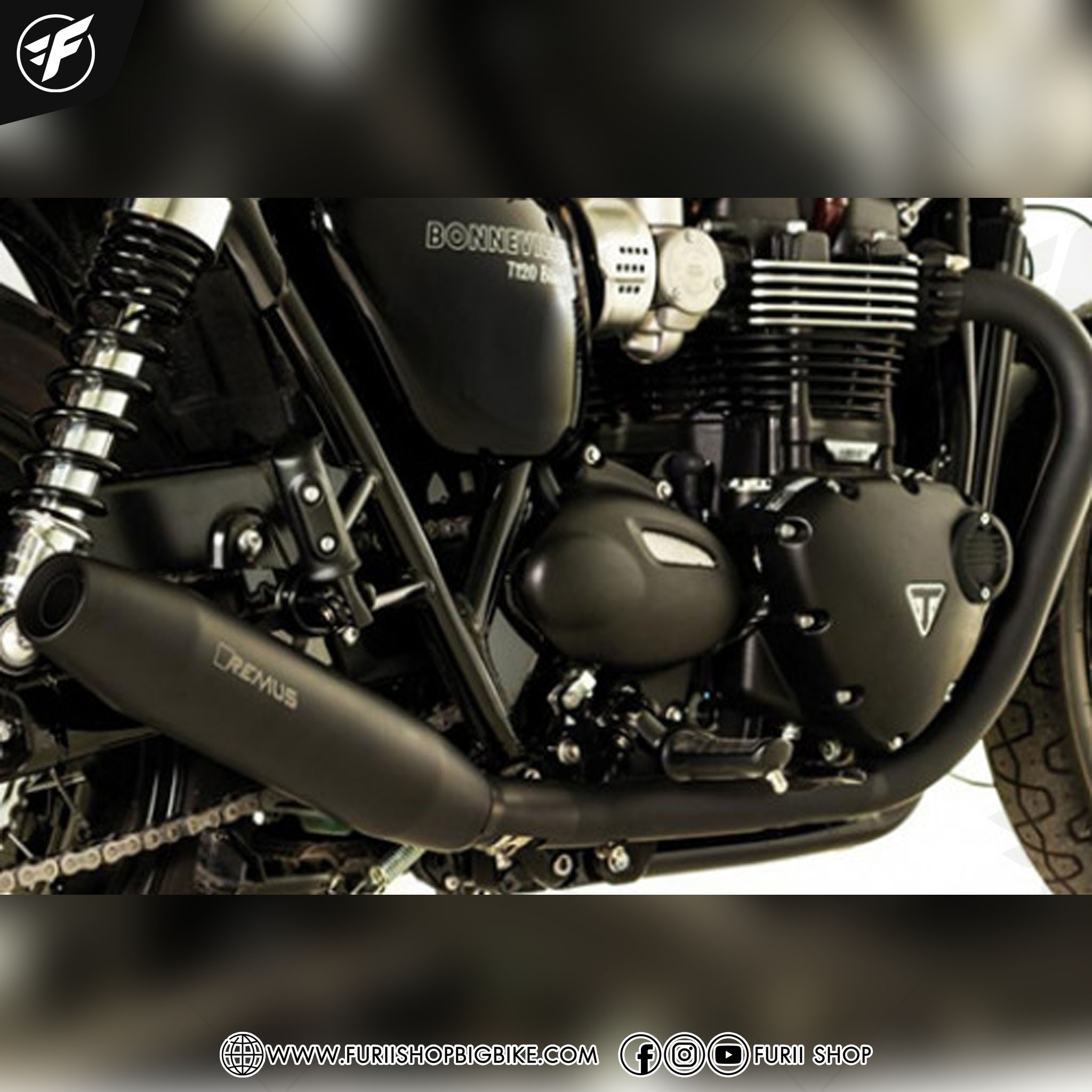 ท่อ REMUS SLIP ON BLACK FOR Triumph T120 Bonneville