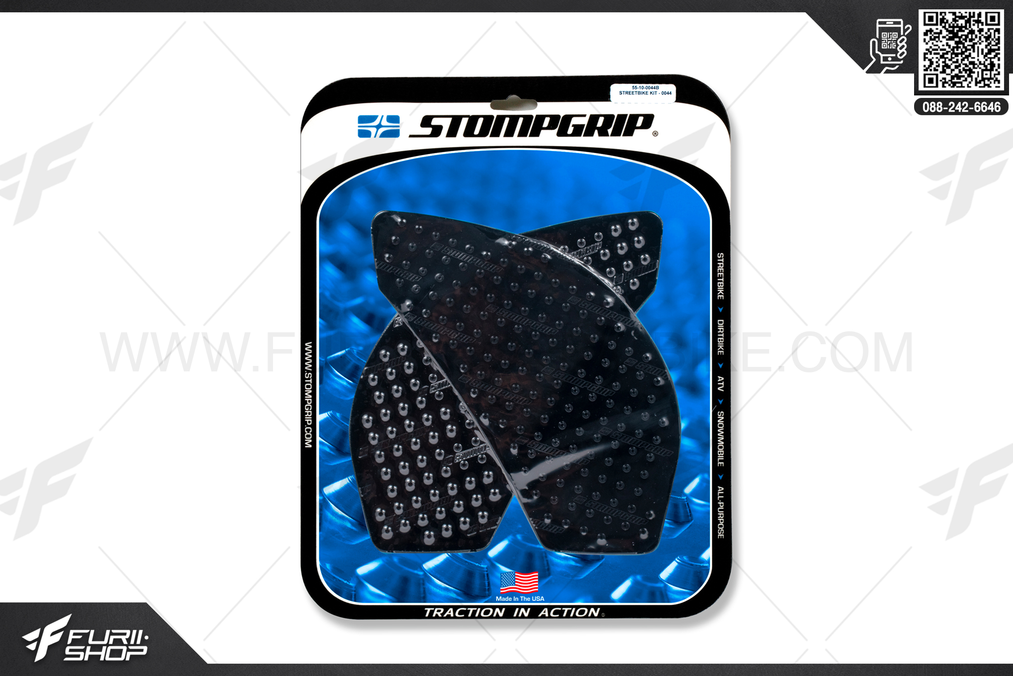 กันรอยข้างถัง STOMPGRIP Kawasaki Ninja650 & ER6N (12-16) Black