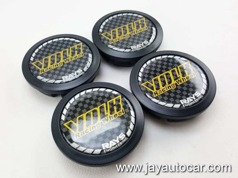 ฝาล้อรถยนต์ สำหรับ ล้อแม็ก สติ๊กเกอร์ VOLK สีดำ ขนาด 58 มิล 1ชุด 4ชิ้น 58mm.