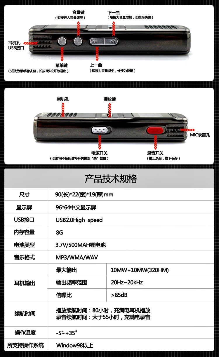 ขาย BENJIE M1 เครื่องเล่นพกพาจิ๋ว ระดับ HiFi บันทึกเสียงได้ มีลำโพงในตัว หน่วยความจำ 8GB