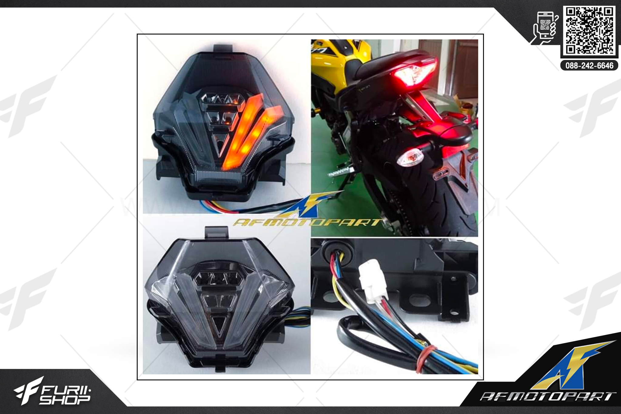 ไฟท้าย ไฟแต่ง ไฟบิ๊กไบค์ AFmotopart Yamaha YZF-R3 2013-2018