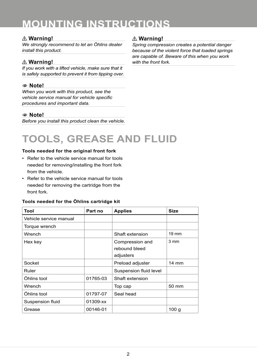 สปริงโช้คหน้า Ohlins FKS513 For KTM 890 Duke 2021-2022