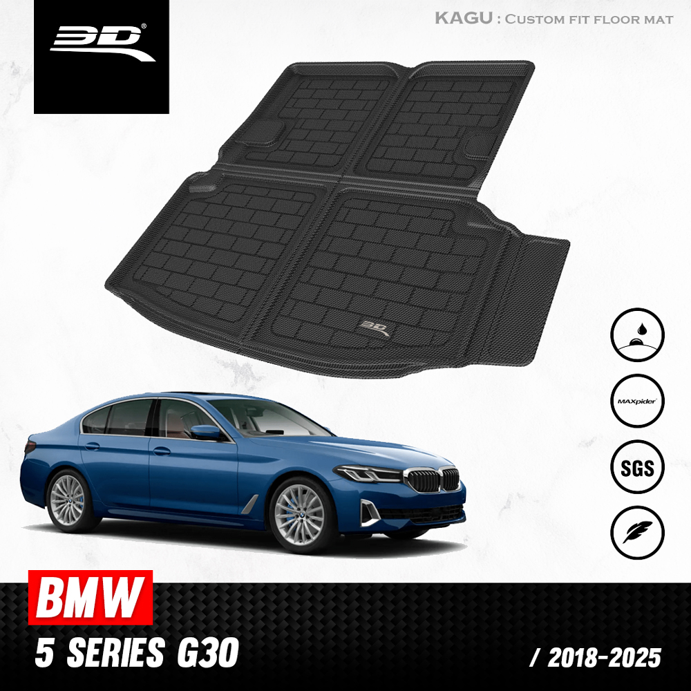 ถาดปูท้ายรถยนต์ BMW ยี่ห้อ 3D / BMW 5 SERIES G30 / G30 LCI **เครื่อง Plug in Hybrid 530eเท่านั้น**