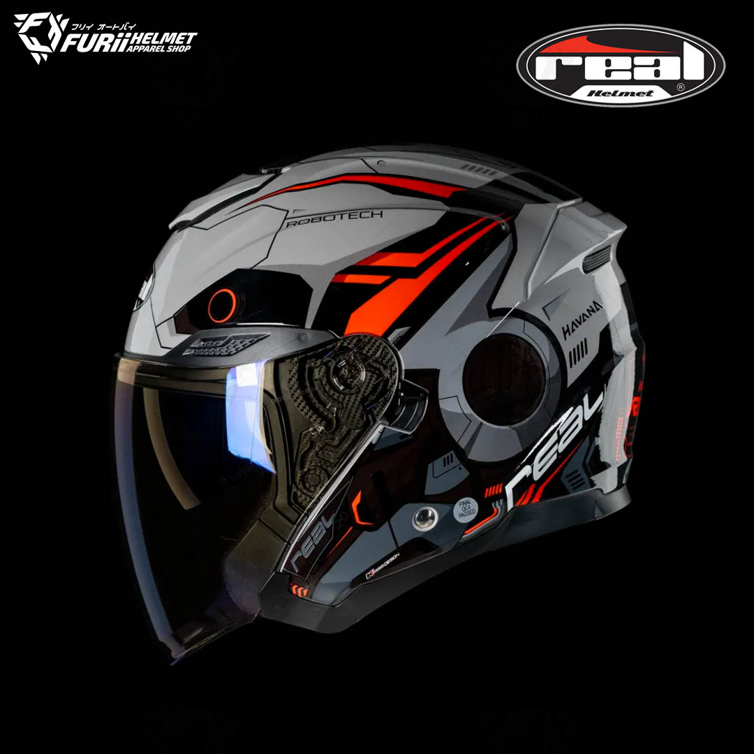 หมวกกันน็อค Real : HAVANA ROBOTECH BLACK/GREY