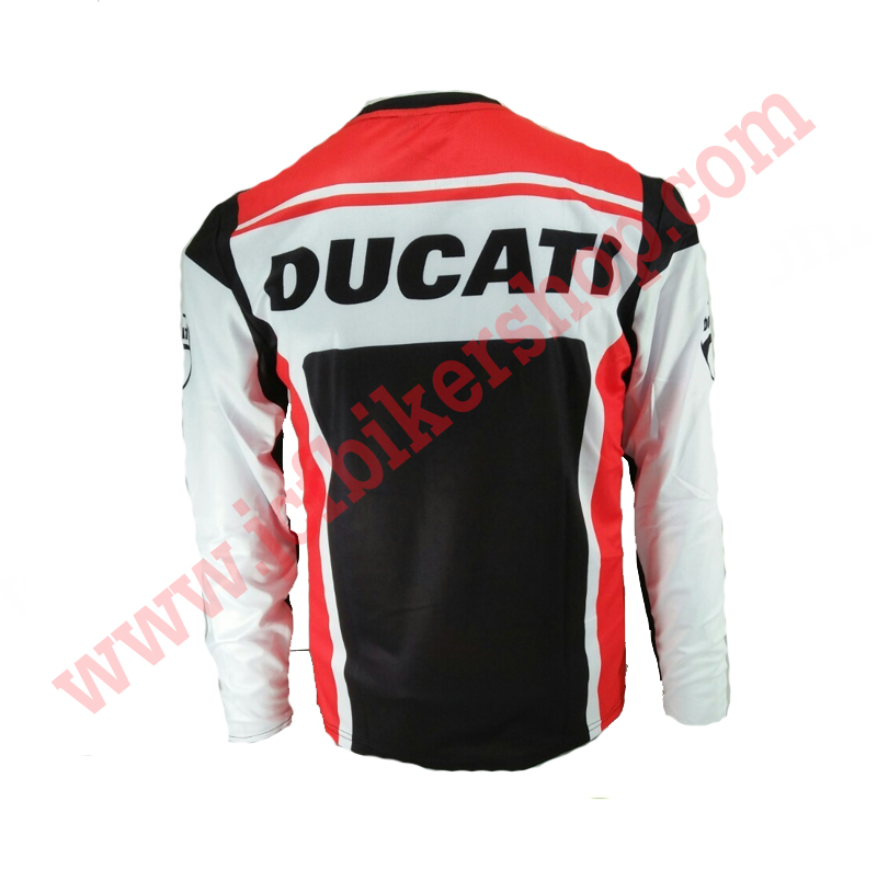 เสื้อยืดขี่มอเตอร์ไซค์ เสื้อยืดมอเตอร์ไซค์ เสื้อแขนยาวDucati JT-528L เนื้อผ้าไมโคไฟเบอร์มีประสิทธิภาพในการซับเหงื่อสูงผ้าไม่เหนียวติดตัว