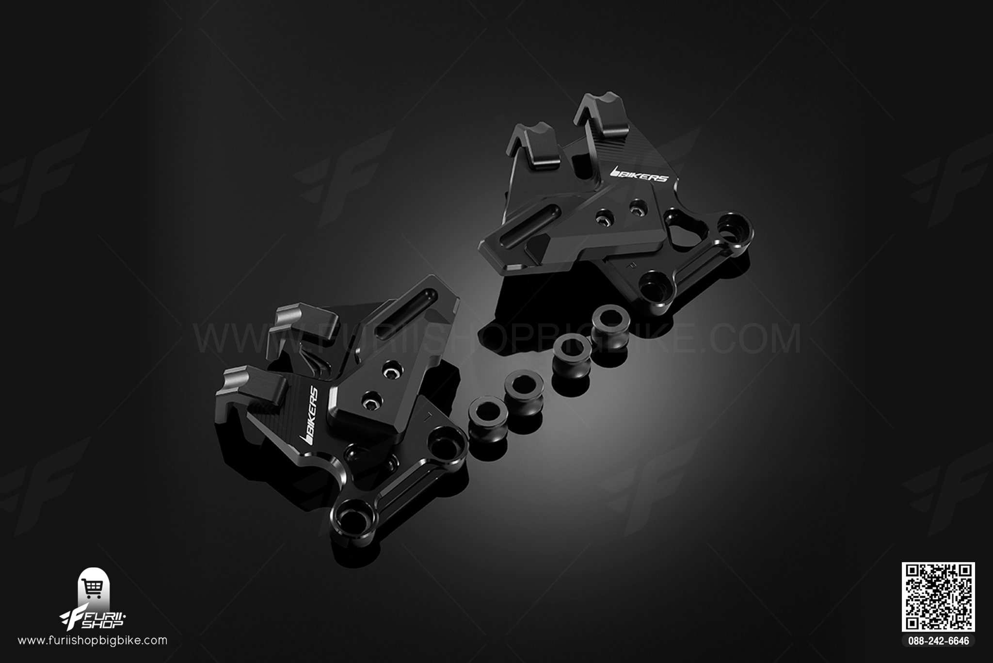 การ์ดคาลิปเปอร์เบรคหน้าด้านขวา (Front Caliper Brake Guard (Right)) Kawasaki ER-6n ABS (ปี 2012-2016) Black Edition