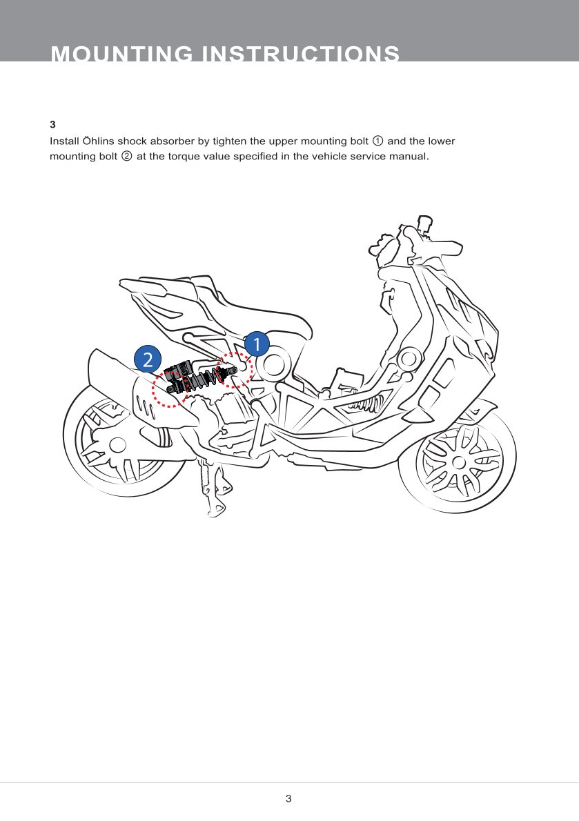 โช๊คหลังแต่ง Ohlins IJ202 For Italjet Dragster 300 ปี 2023