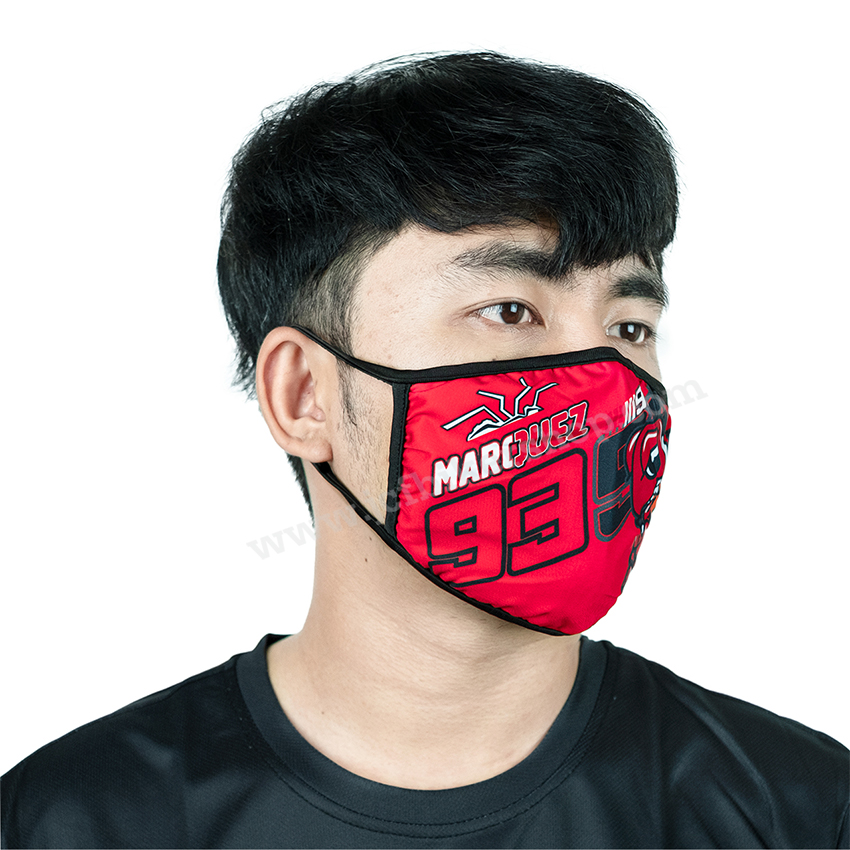 moto gp93 ผ้าปิดจมูกกันมลภาวะ ผ้านาโนแห้งไวที่เปลี่ยนแผ่นกรอง ลวดลายคมชัด