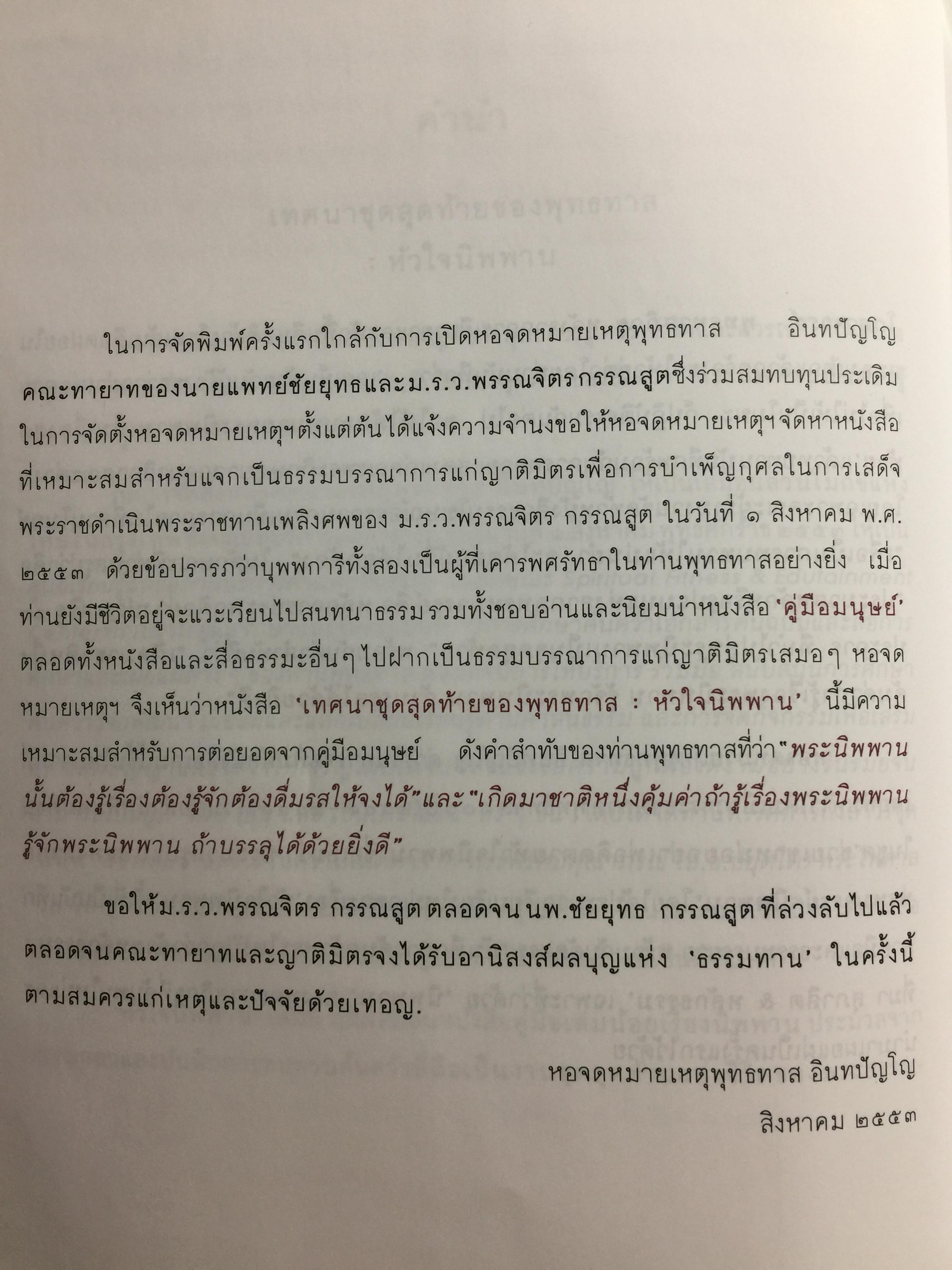 หัวใจนิพพาน. เทศนาชุดสุดท้ายของพุทธทาส 0 กก.