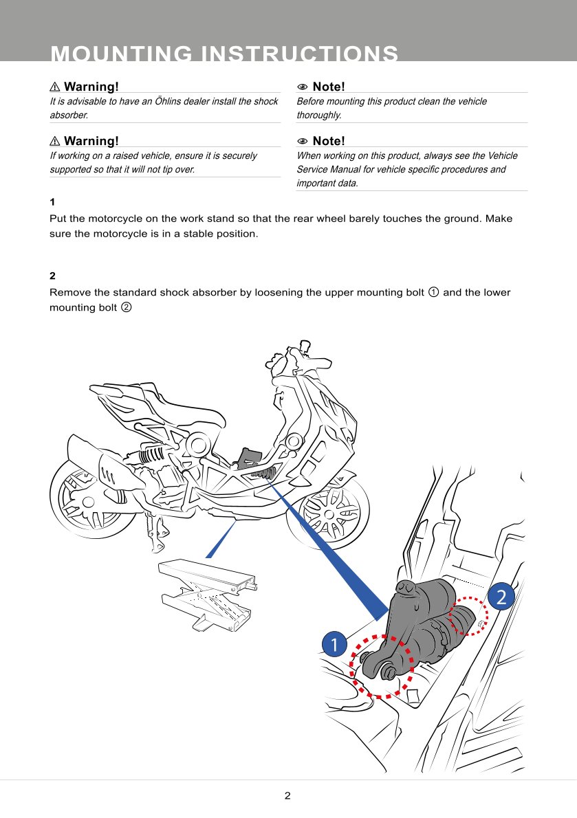 โช๊คหลังแต่ง Ohlins IJ201 For Italjet Dragster 300 ปี 2023
