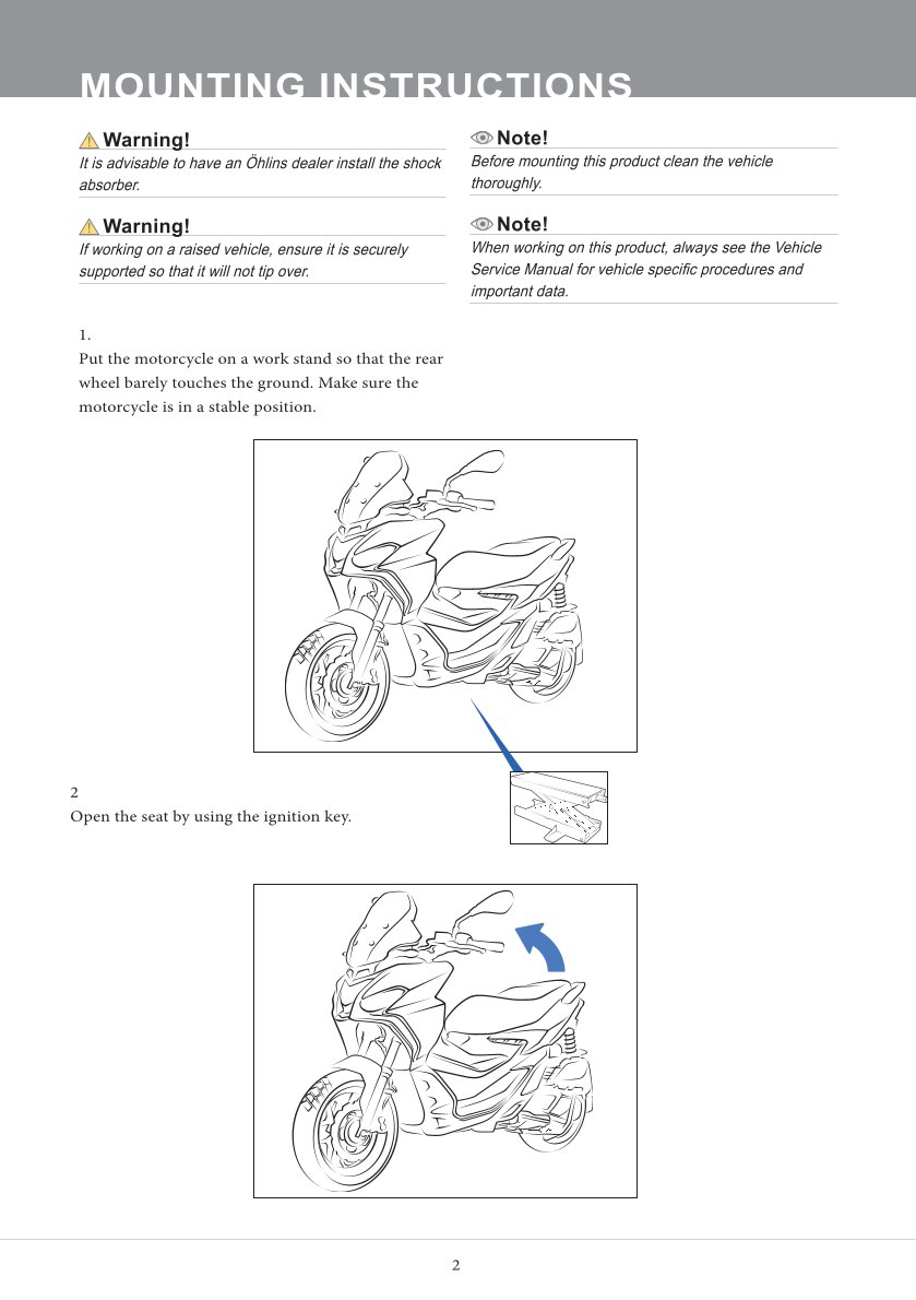 โช๊คหลังแต่ง Ohlins AP243 For Aprilia SR GT 200 ปี 2022-2023