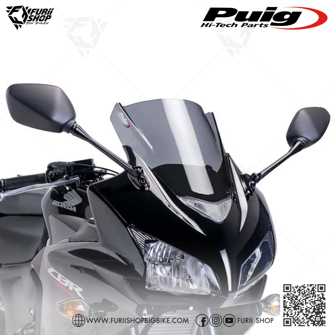 ชิลด์หน้า Puig Windshield F-Dark Smoke : for Honda CBR 500 R 2013-2015