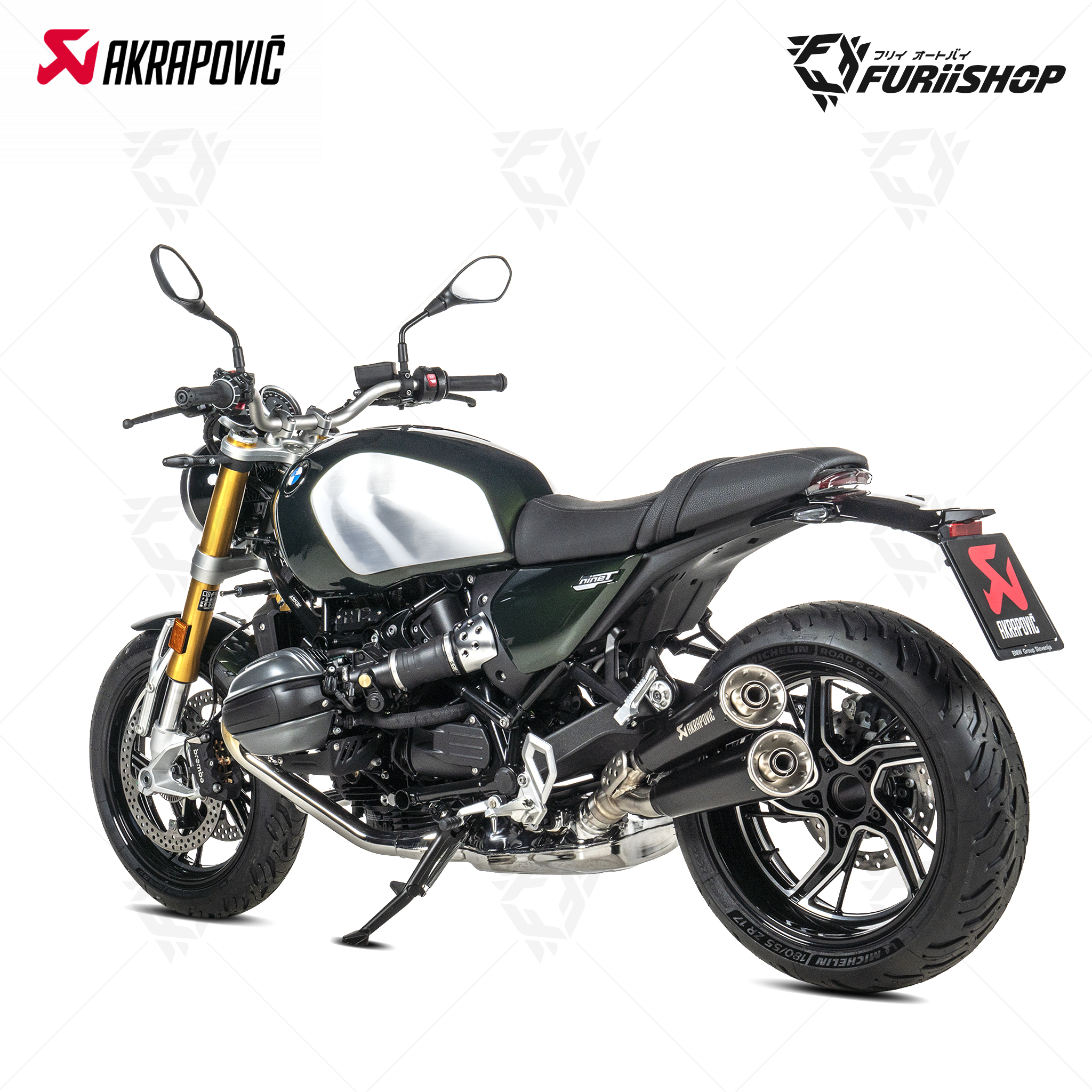 ท่อไอเสียแต่ง Akrapovic - Slip on Twin Black (R12 nine T 2024) For BMW R12 2024-2025