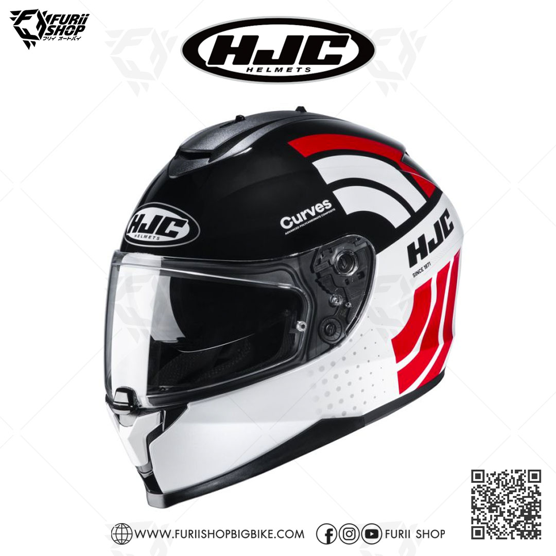 หมวกกันน็อคเต็มใบ(มีแว่นกันแดด) HJC C70 : CURVES MC1