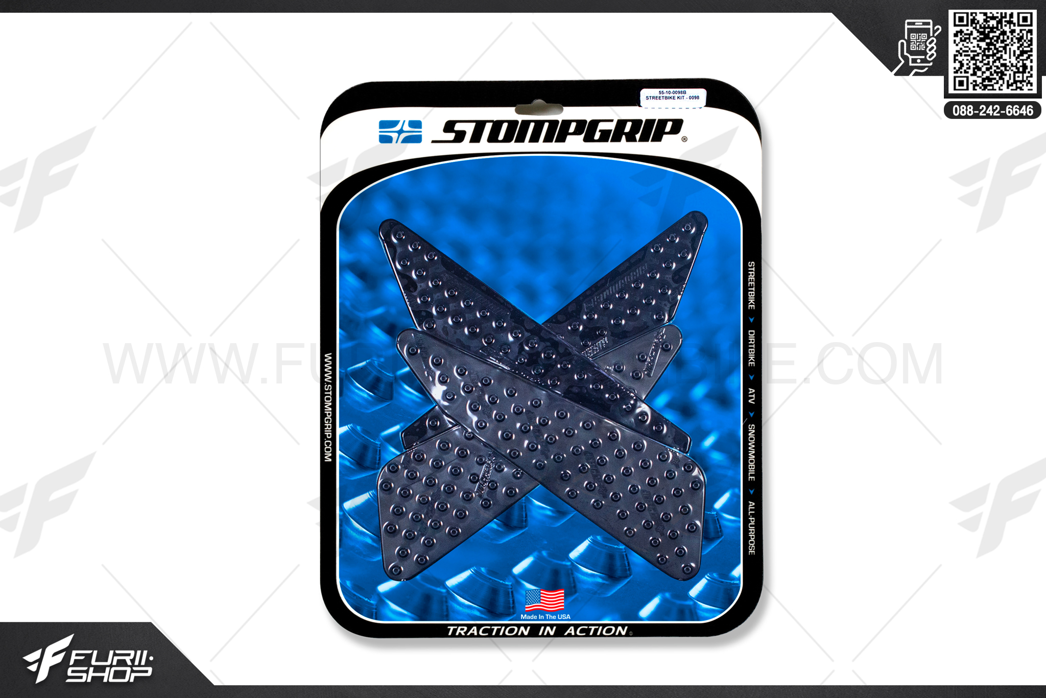 กันรอยข้างถัง STOMPGRIP Yamaha MT-07 & FZ-07 (14-18) Black