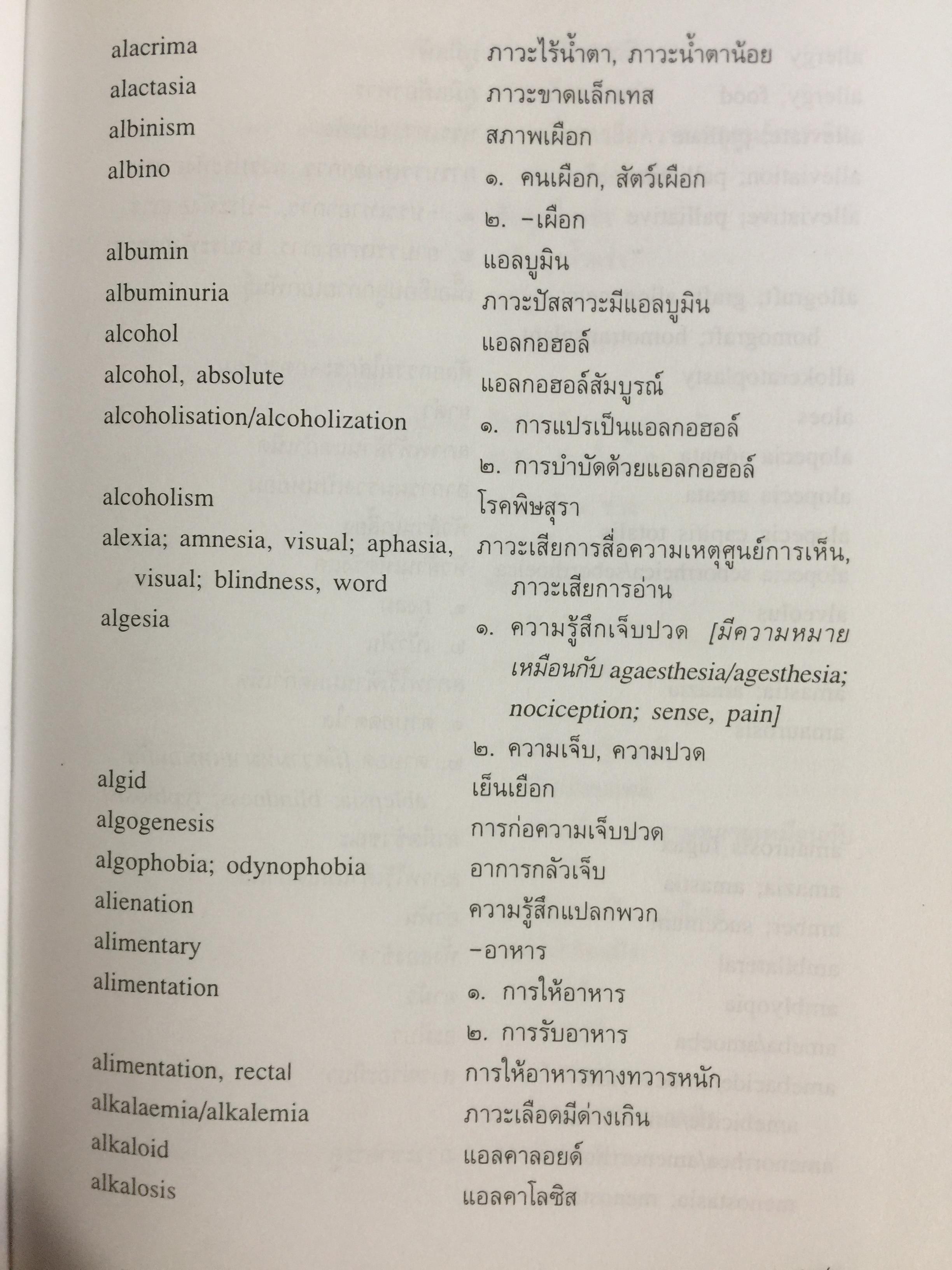 ศัพท์แพทย์ศาสตร์. อังกฤษ-ไทย. ฉบับราชบัณฑิตสถาน 7,500 กรัม