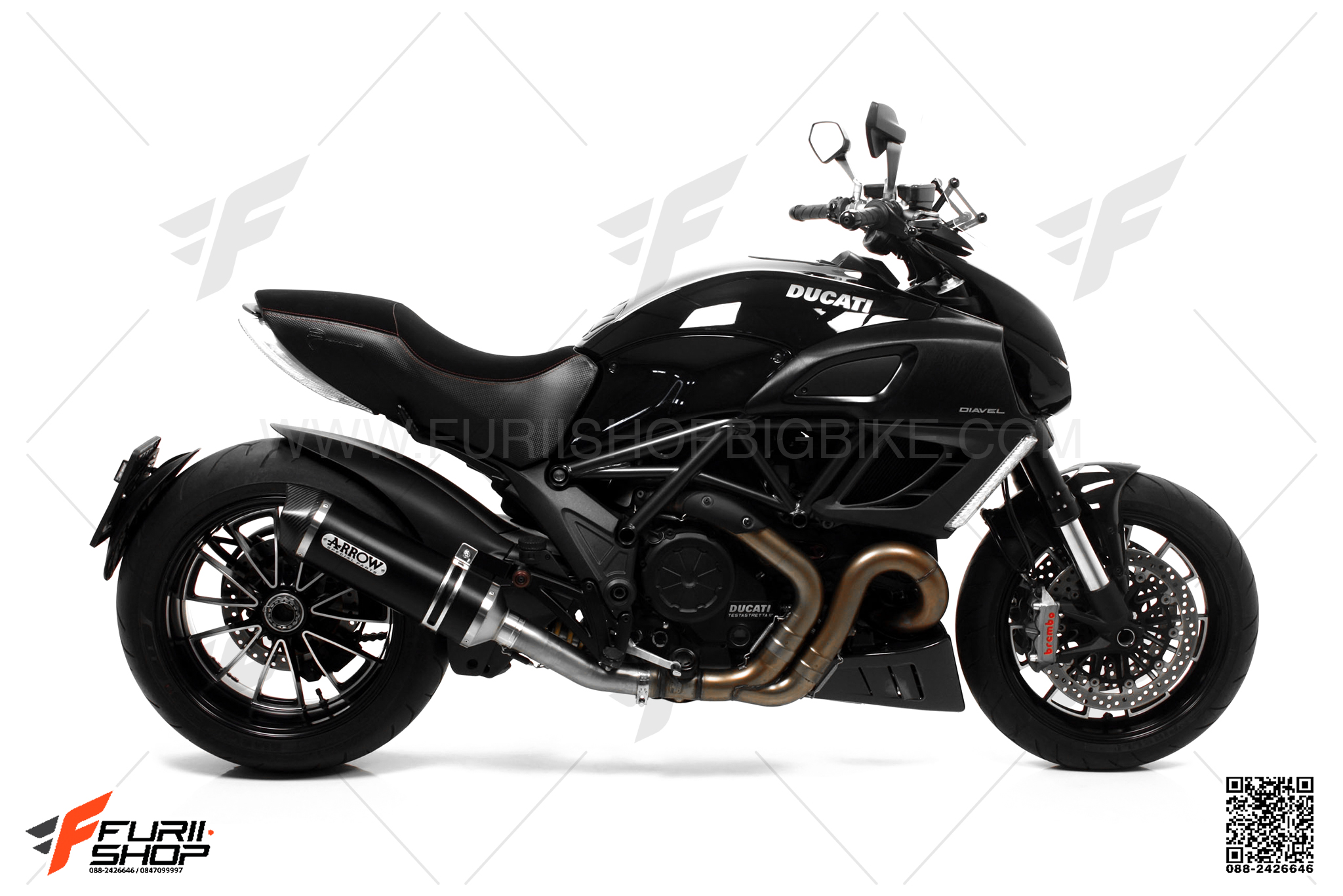 ท่อมอเตอร์ไซค์ ARROW DARK ALUMINIUM FOR DUCATI DIAVEL ท่อแต่ง ท่อสูตร ท่อบิ๊กไบค์ ท่อBigbike ท่อไอเสีย