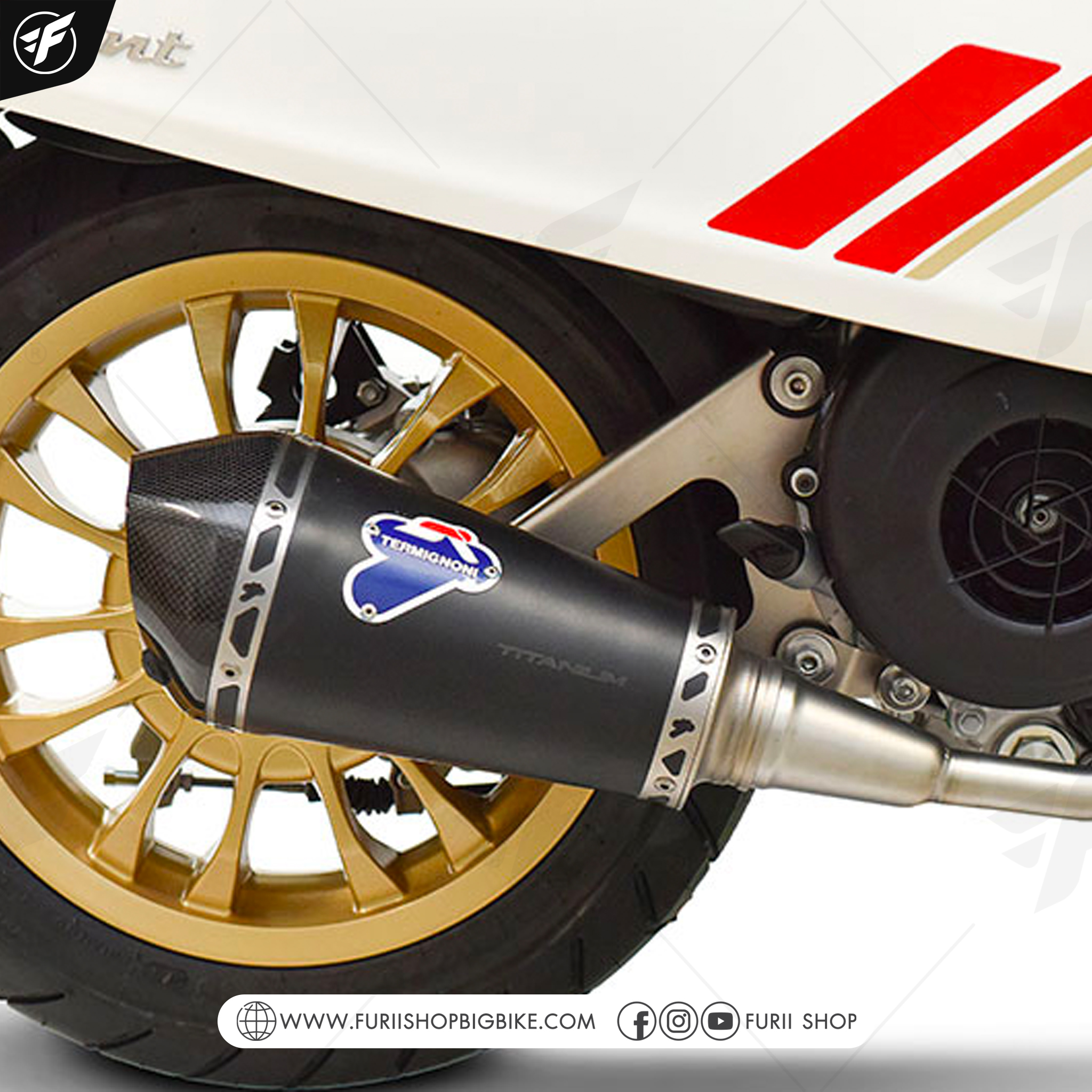 ท่อ Termignoni Black (SO09) for Vespa LX125/150 3V2016-2021, Primavera-Sprint 150
