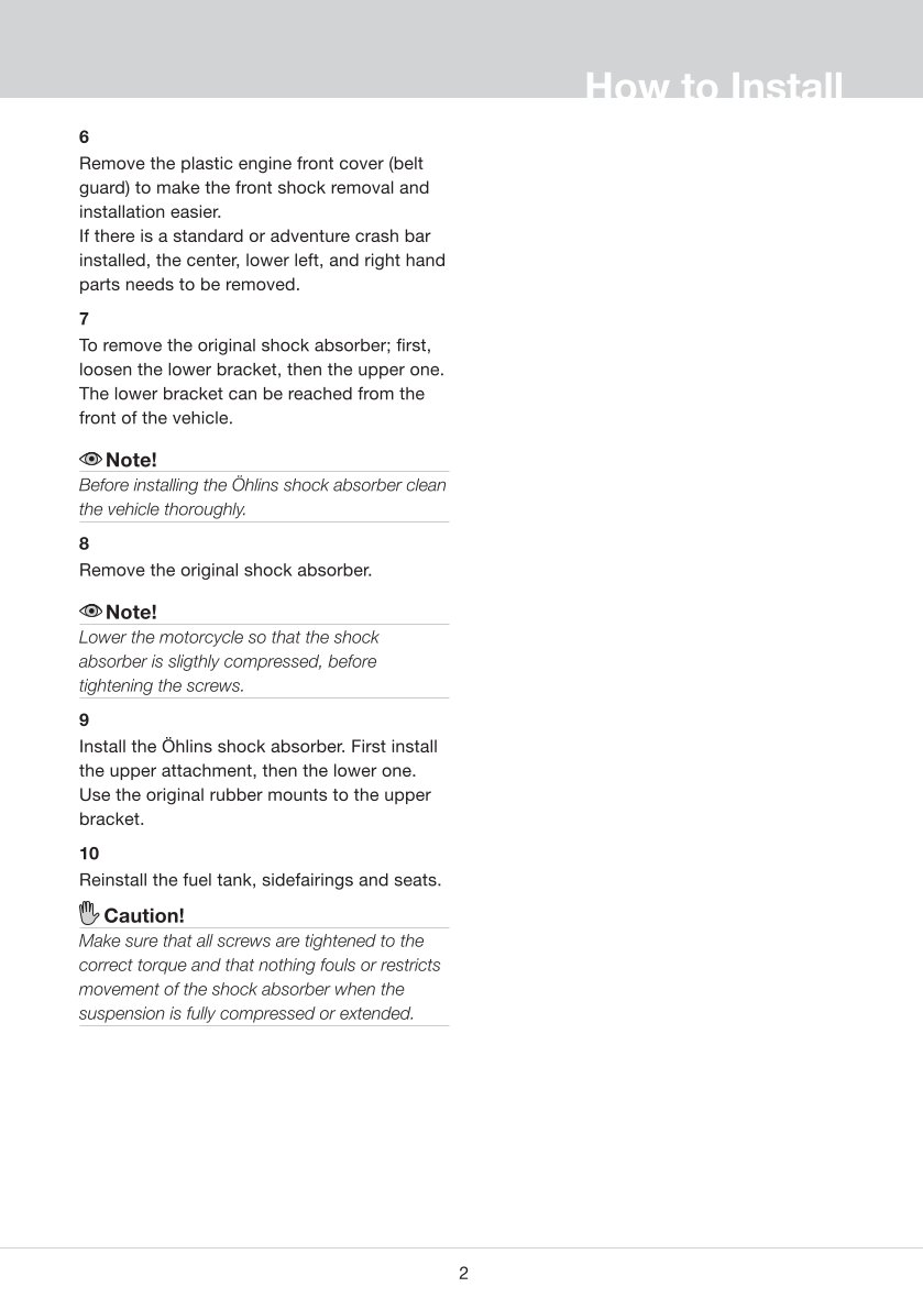 โช๊คหลังแต่ง Ohlins BM677 For BMW R 1200 GS ปี 2004-2012