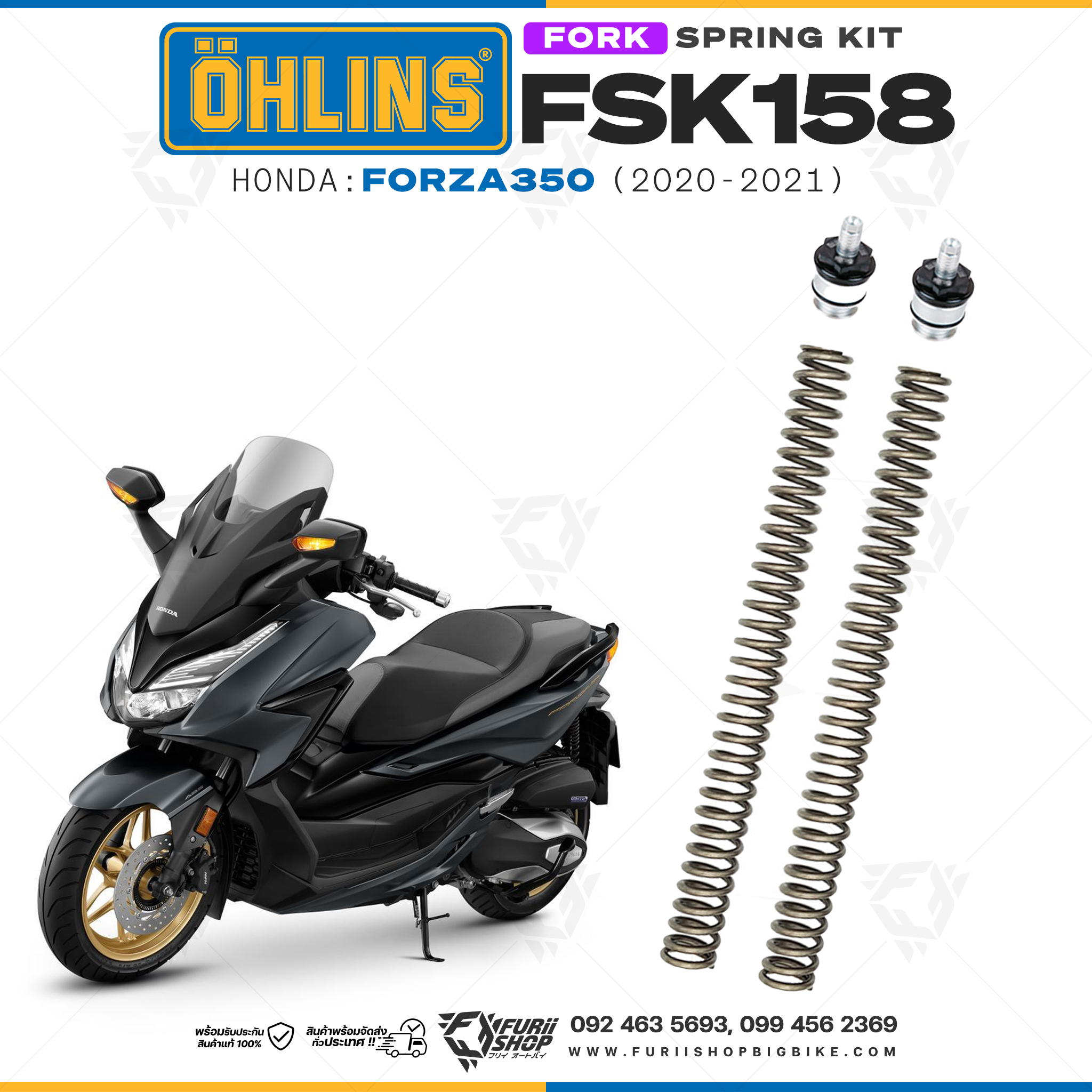สปริงโช้คหน้า Ohlins FSK158 For Honda Forza350 2020-2021