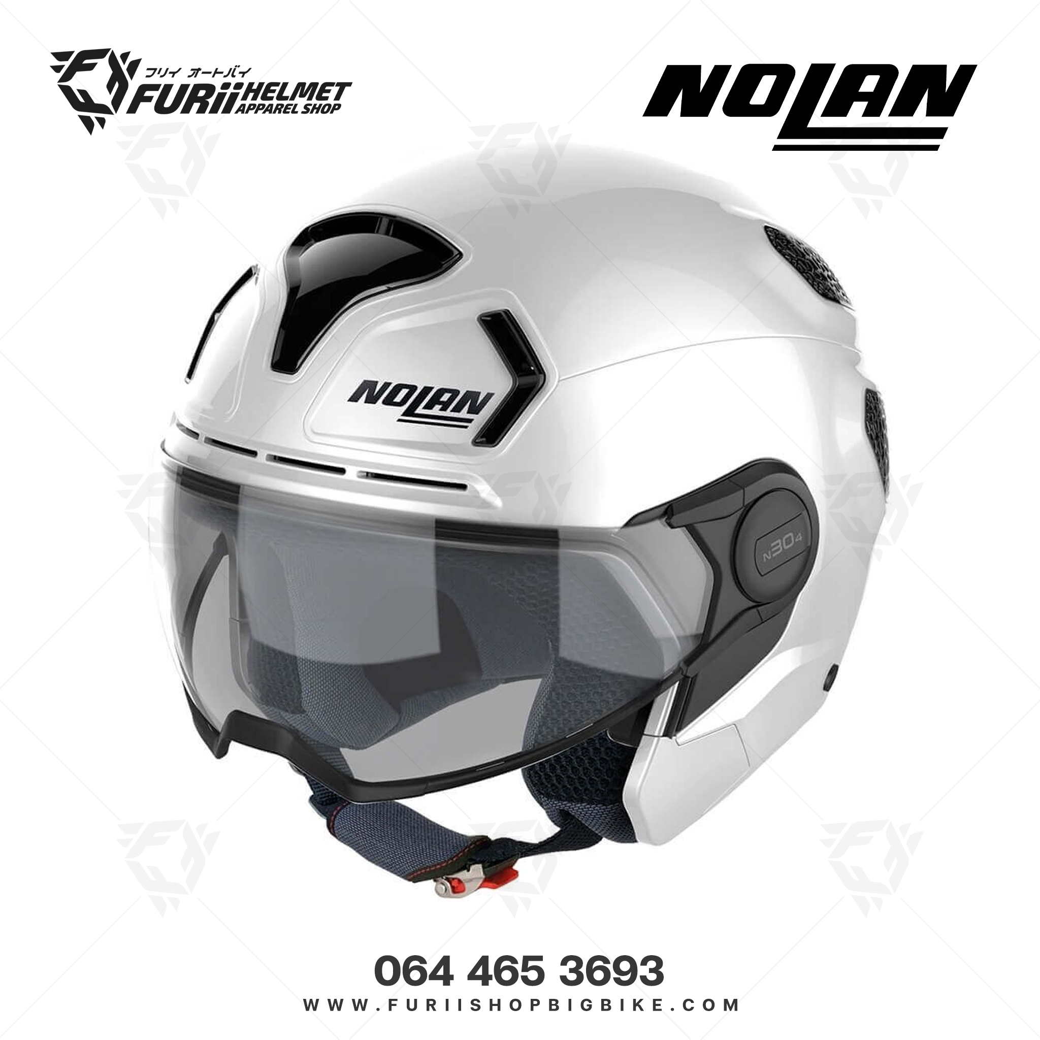 หมวกกันน็อค NOLAN Classic Metal White (5)