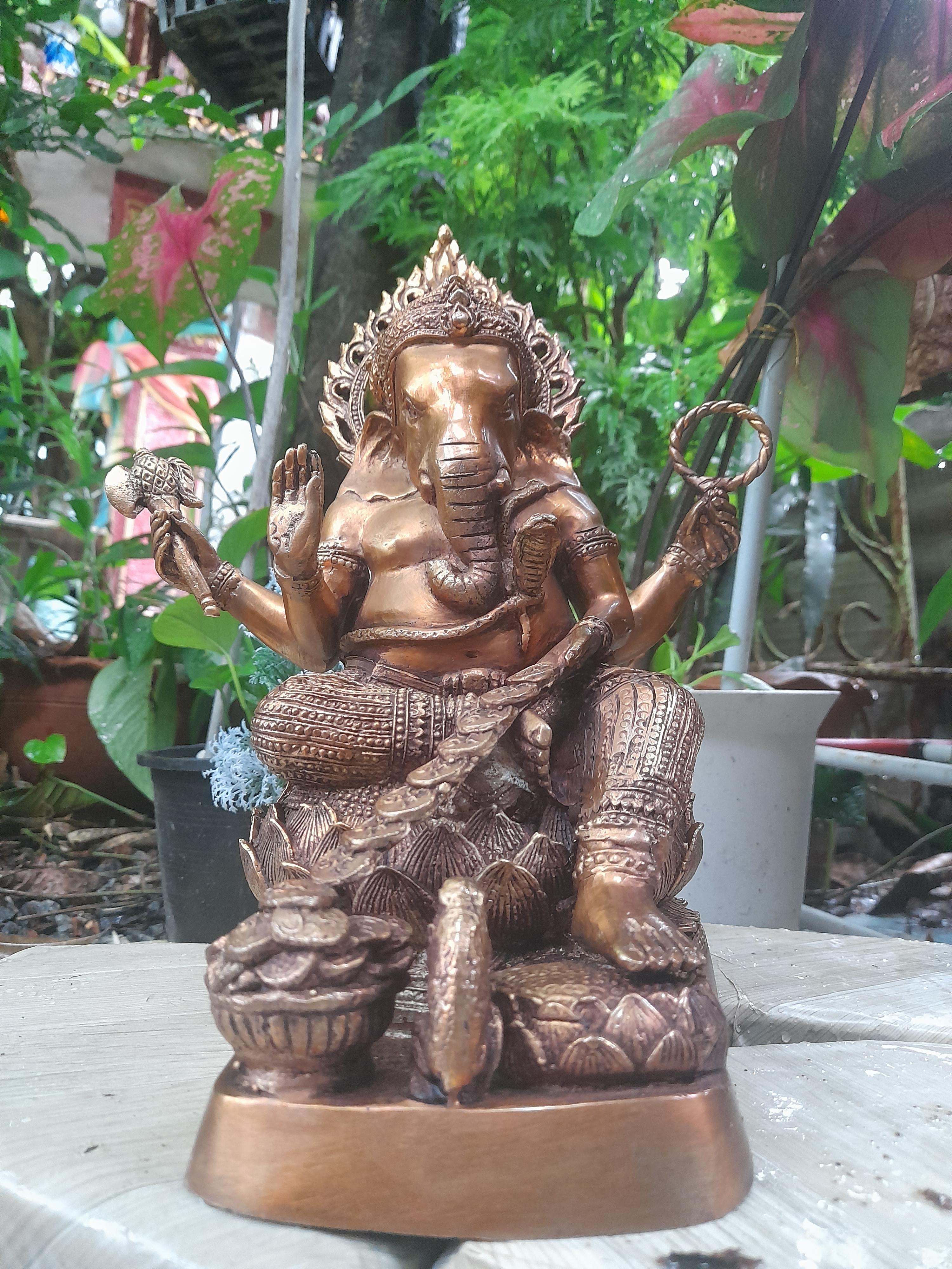 พระพิฆเนศ ปางเอกทันตะ คณปติ องค์ทองเหลือง ปางสำเร็จในทุกสิ่ง