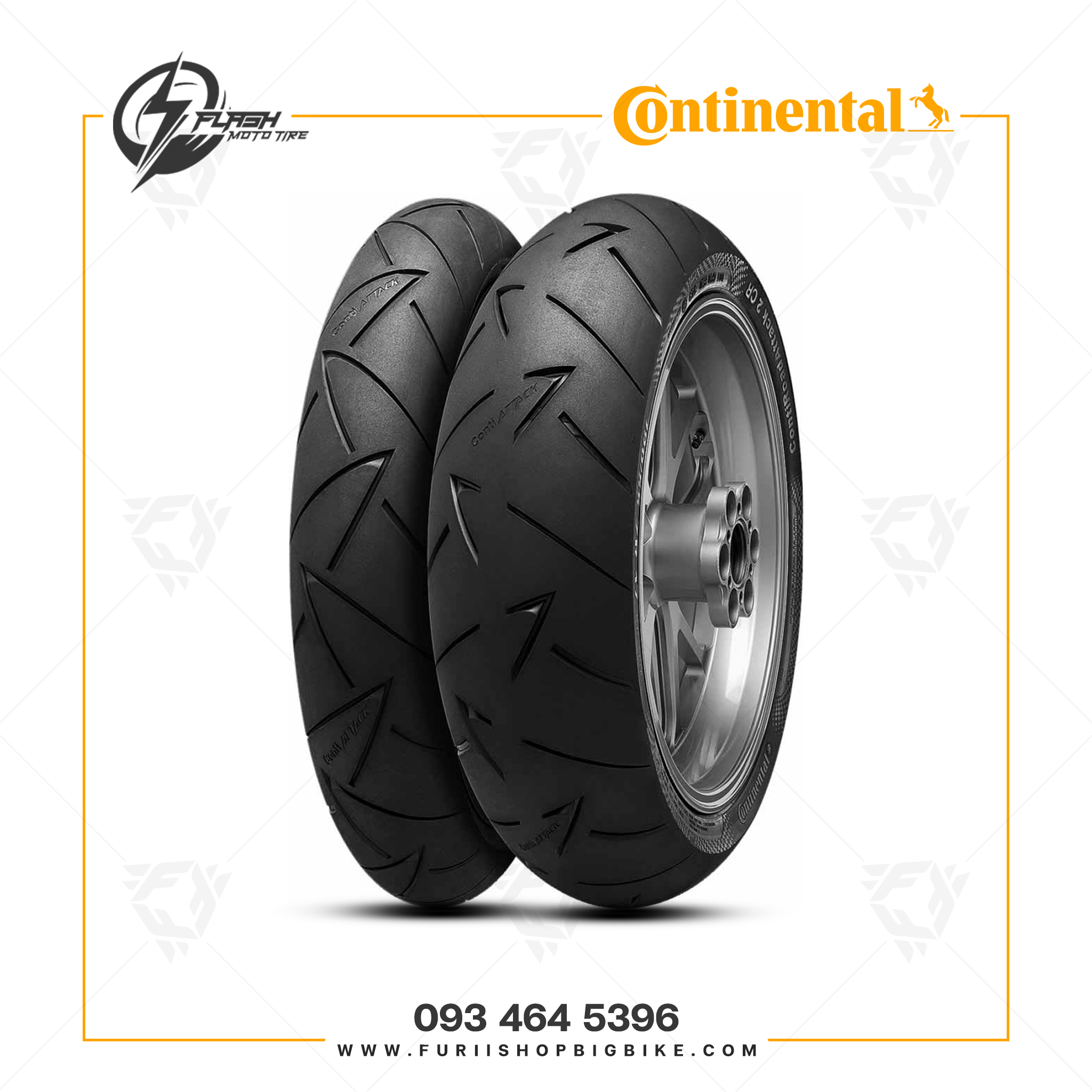 ยางมอเตอร์ไซค์บิ๊กไบค์ CONTINENTAL CONTISPORTATTACK 2 120/70 ZR 17 M/C 58W TL>> Flash Moto Tire ยางมอเตอร์ไซต์ ยางบิ๊กไบท์ ยางBigbike Mototire