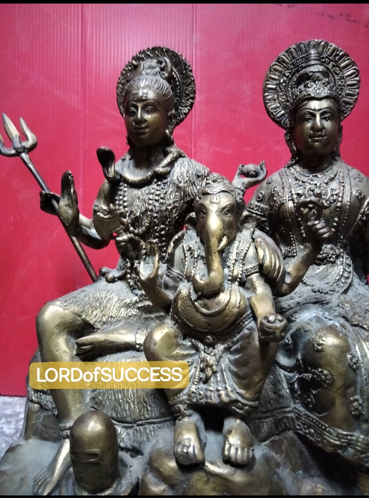 งานทองเหลือง ครอบครัวพระศิวะ สูง 9.5 นิ้ว