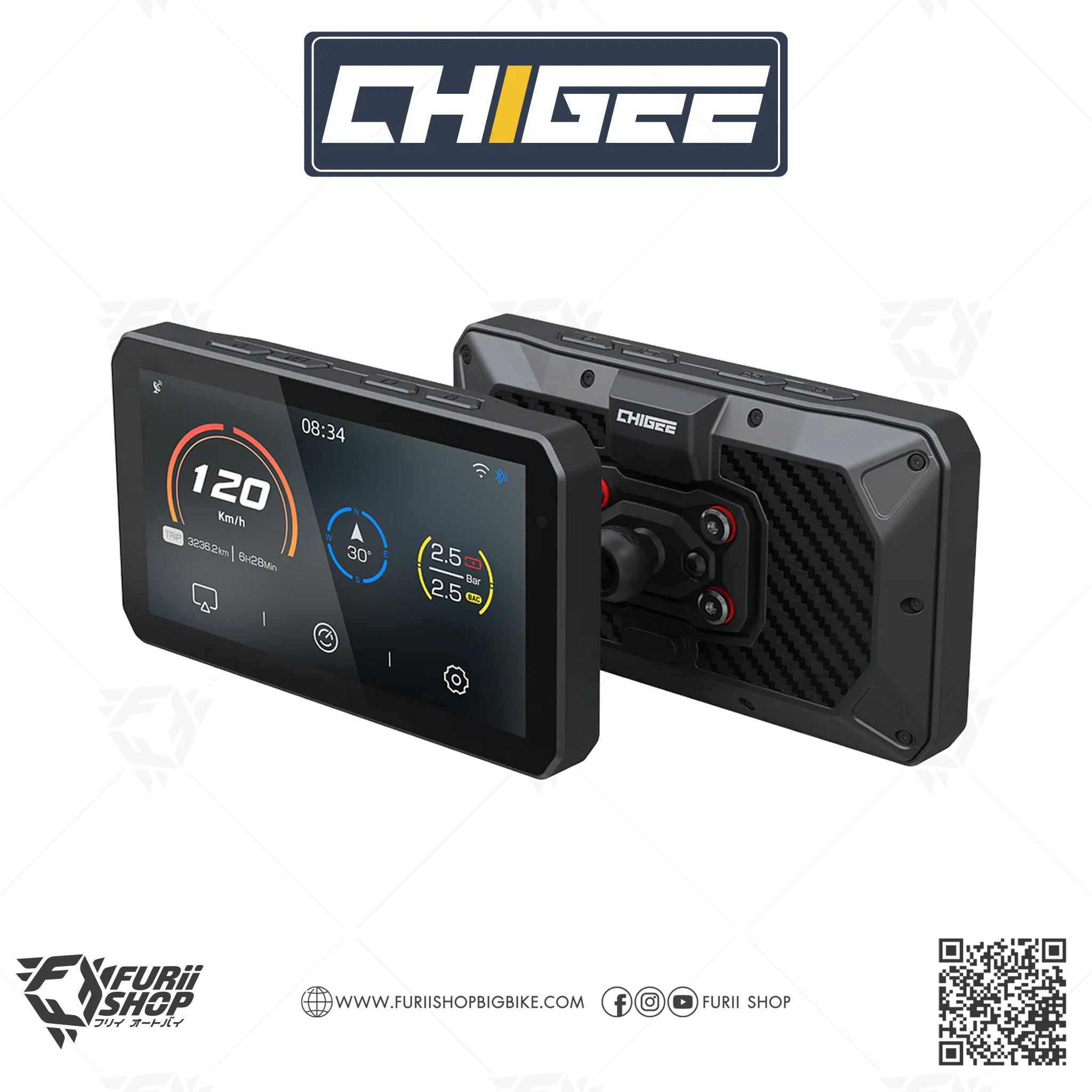 GPS นำทาง CHIGEE รุ่น AIO-5 Play Smart Display Ride Free Play Hard