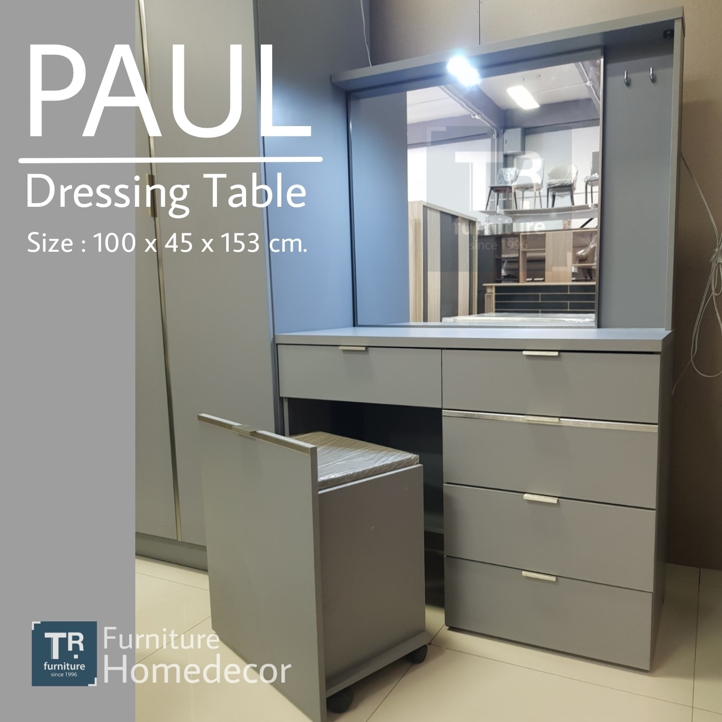โต๊ะเครื่องแป้ง รุ่น Paul 100 cm.
