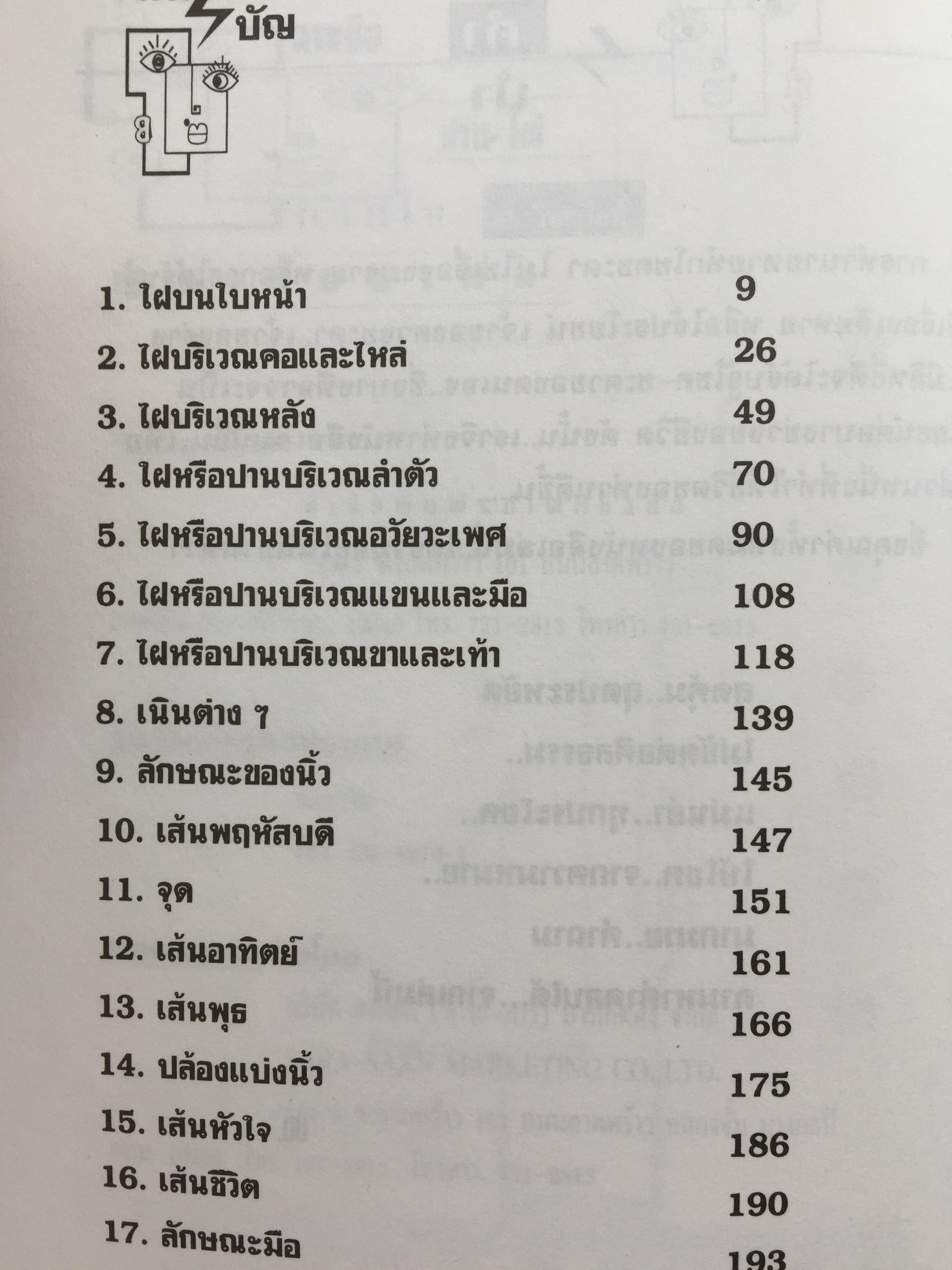 1)ลายมือคือตัวแทนของคุณ. ลักษณ์ เรขานิเทศ 2) แนะลายเส้นบนฝ่ามือ เสน่ห์ ชูกุล. 3)โหรใหญ่คุยเฟื่องเรื่องลายมือ บัญชา เลิศธนู 4) ทำนายลายมือ ทำนายปาน-ไฝ ทายใจ ทำนายอนาคต. ส.วิษณุรักษ์ 0 กก.
