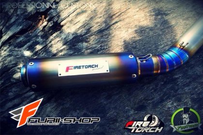 ท่อมอเตอร์ไซค์ Firetorch FT74 สีไทเทเนียม ท่อแต่ง ท่อสูตร ท่อบิ๊กไบค์ ท่อBigbike ท่อไอเสีย