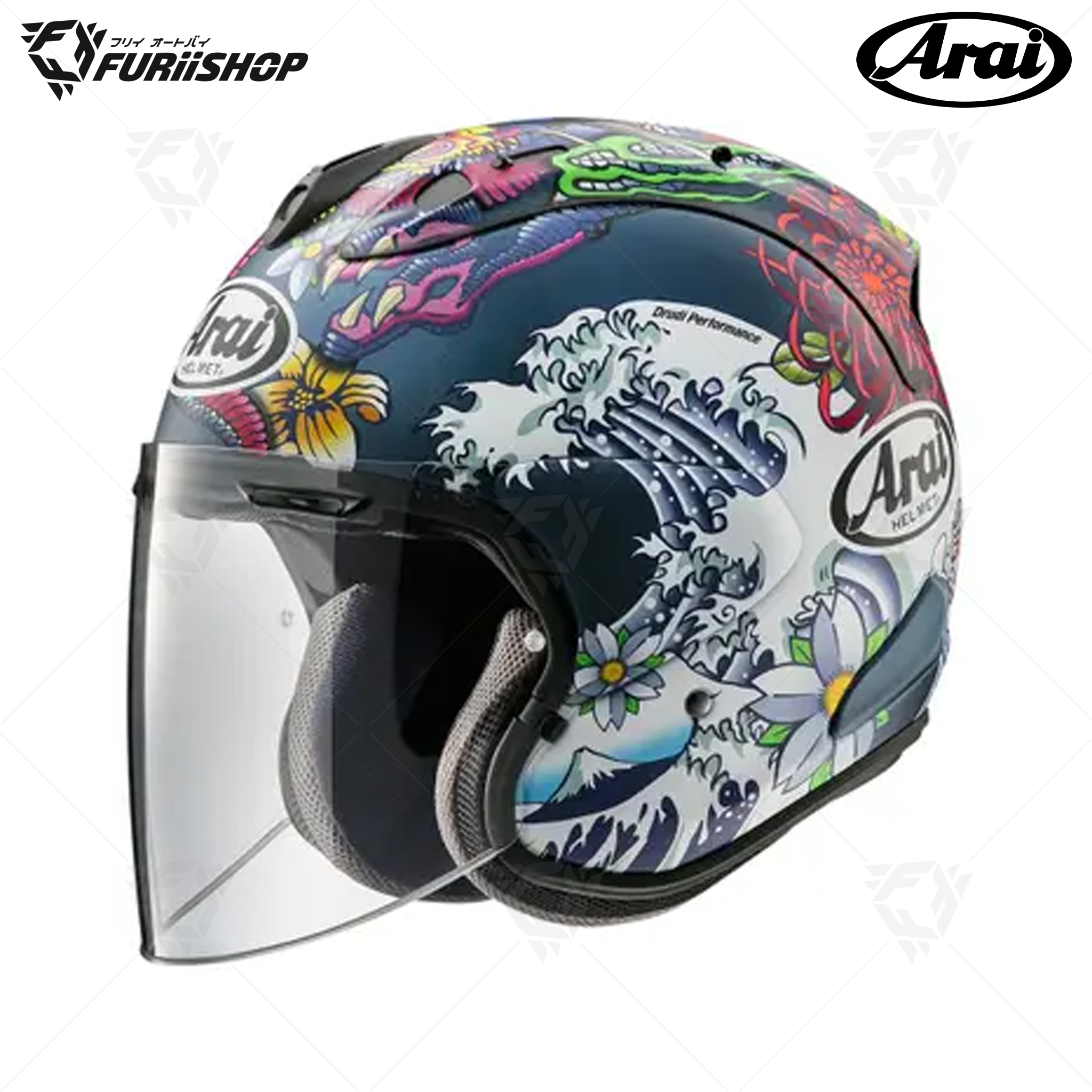 หมวกกันน็อคเต็มใบ Arai : SZ-R EVO Oriental Flat Blue (Frost Finish)