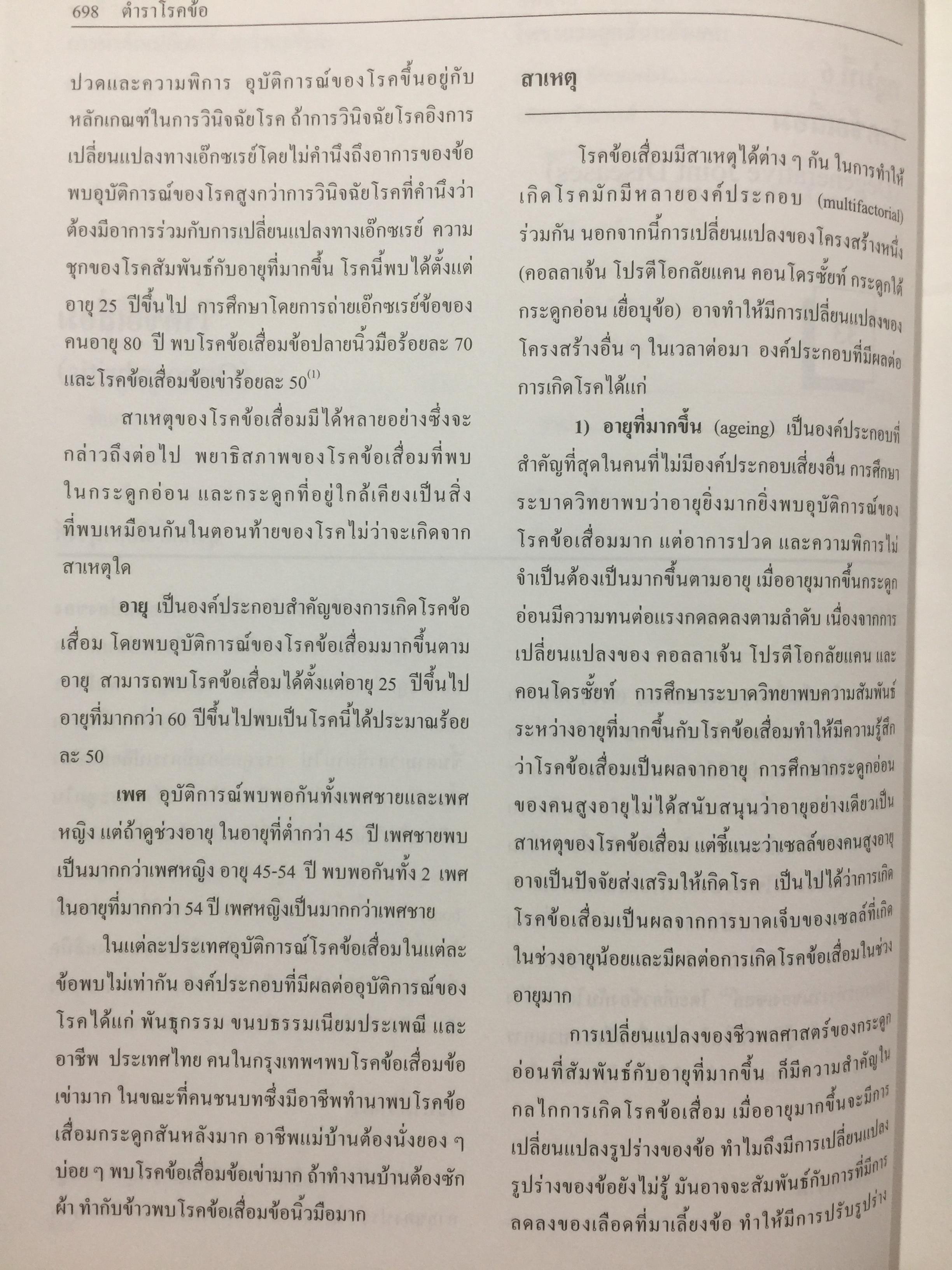 ตำราโรคข้อ. ฉบับพิมพ์ครั้งที่สอง บรรณาธิการ สุรศักดิ์ นิลกานุวงศ์ และสุรวุฒิ ปรีชานนท์ 7,400 กรัม