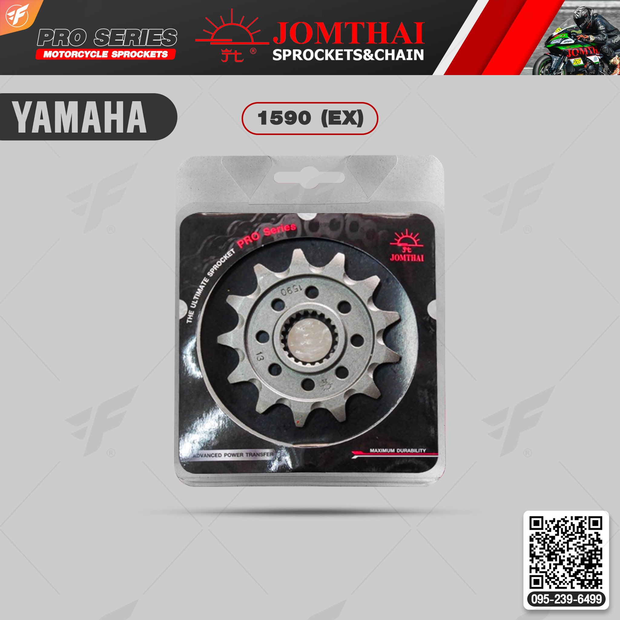 สเตอร์หน้า JOMTHAI (พระอาทิตย์) : 1590 (EX) For Yamaha YZ250F (01-21), WR250 (01-20), YZ125 (05-21)