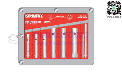 ชุดบ๊อกซ์กระบอก 6-PCE BOX SPANNER SET 1/4-3/4 A/F C/W TOMMY BARS KENNEDY