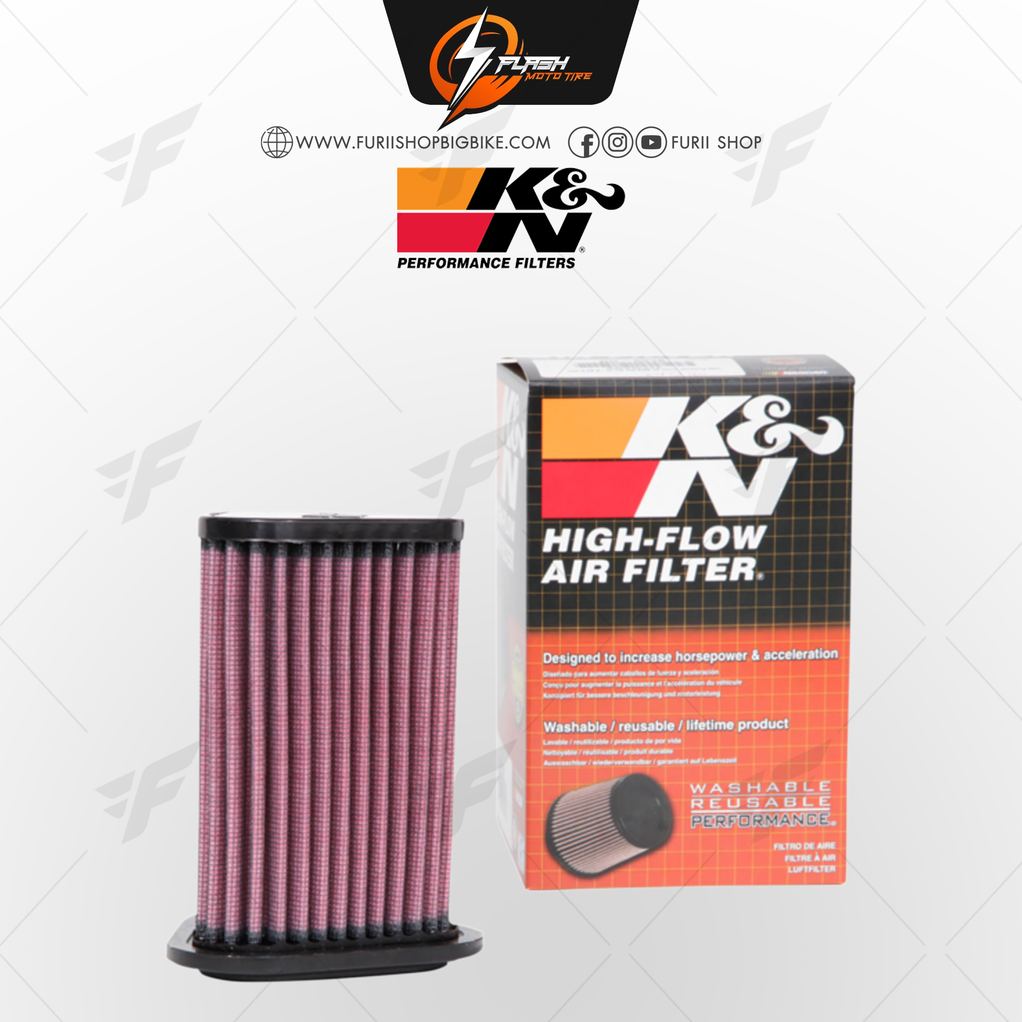 กรองอากาศ K&N สำหรับ ROYAL ENFIELD สำเนา