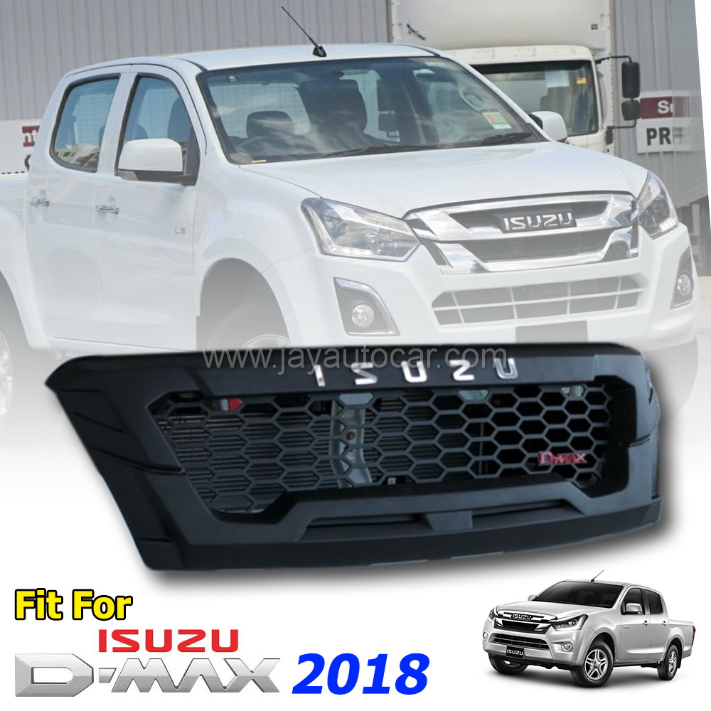 กระจังหน้าแต่ง กระจังหน้า ลายรังผึ้ง โลโก้ Isuzu สีเงิน มีไฟ LED สีขาว รถกะบะ Isuzu Dmax 1.9 2016-2019 สำหรับ รถกะบะ อีซูซุ ดีแม็กซ์ 2016-2019
