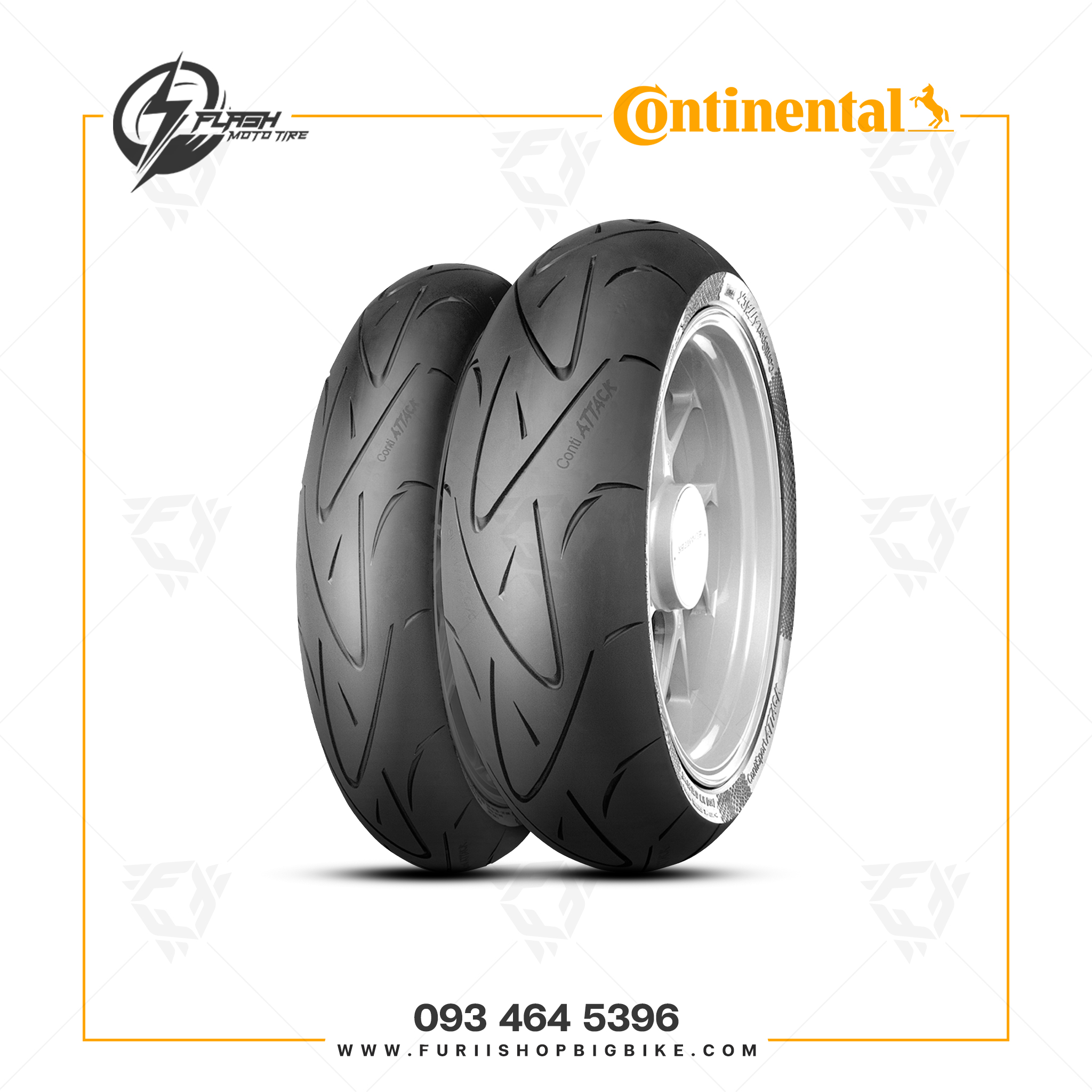 ยางมอเตอร์ไซค์บิ๊กไบค์ CONTINENTAL CONTISPORTATTACK 190/55 ZR 17 M/C 75W TL>> Flash Moto Tire ยางมอเตอร์ไซต์ ยางบิ๊กไบท์ ยางBigbike Mototire
