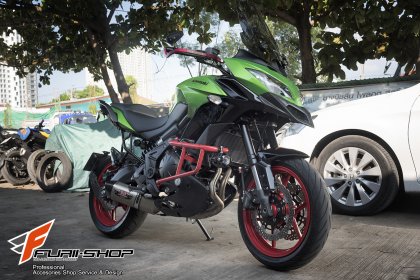 Crashbar Unique สีแดง สำหรับ Versys650 2015