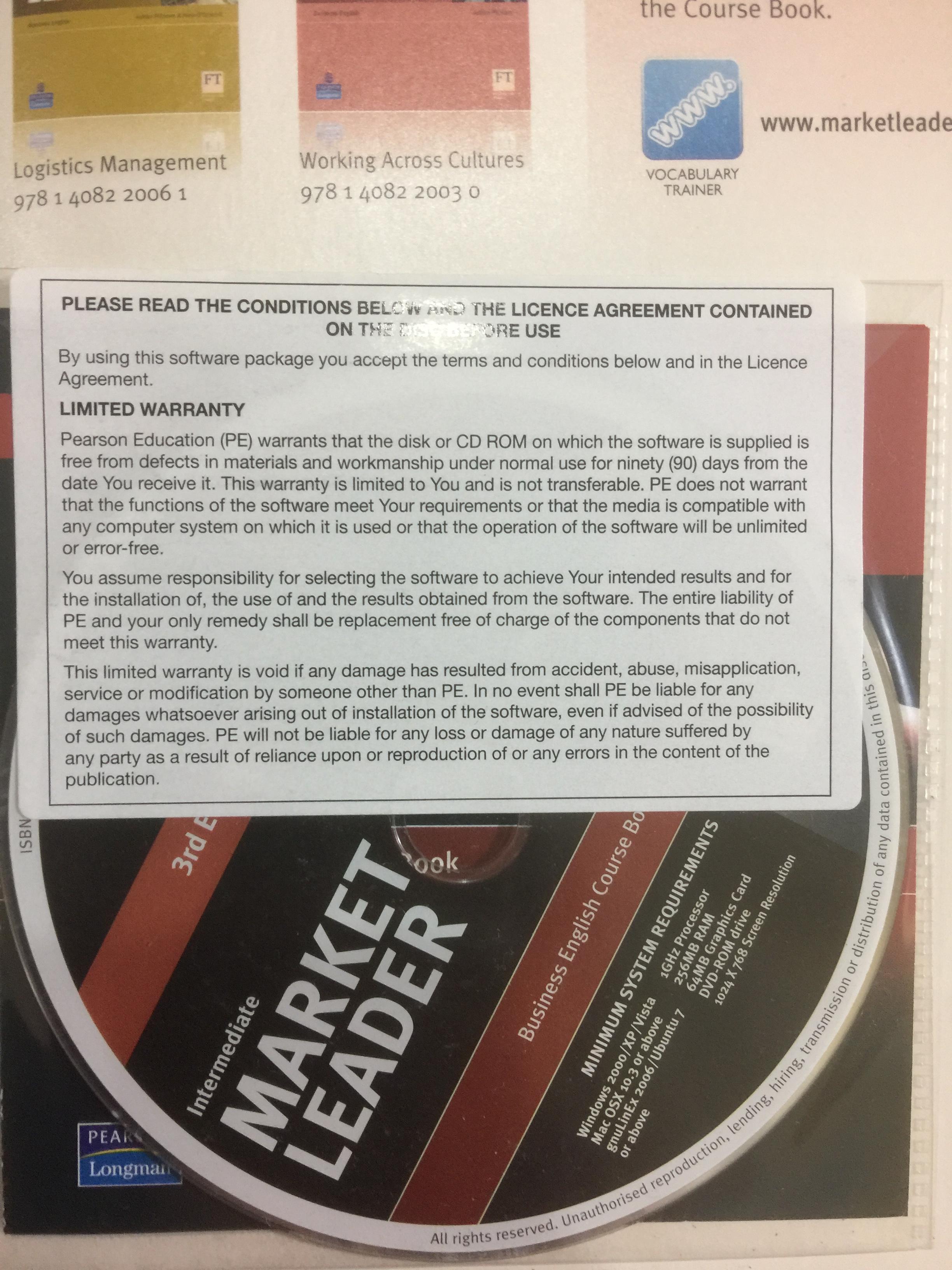 intermediate MARKET LEADER. Business English Course Book แถม CD จำนวน 1 แผ่น 0 กก.