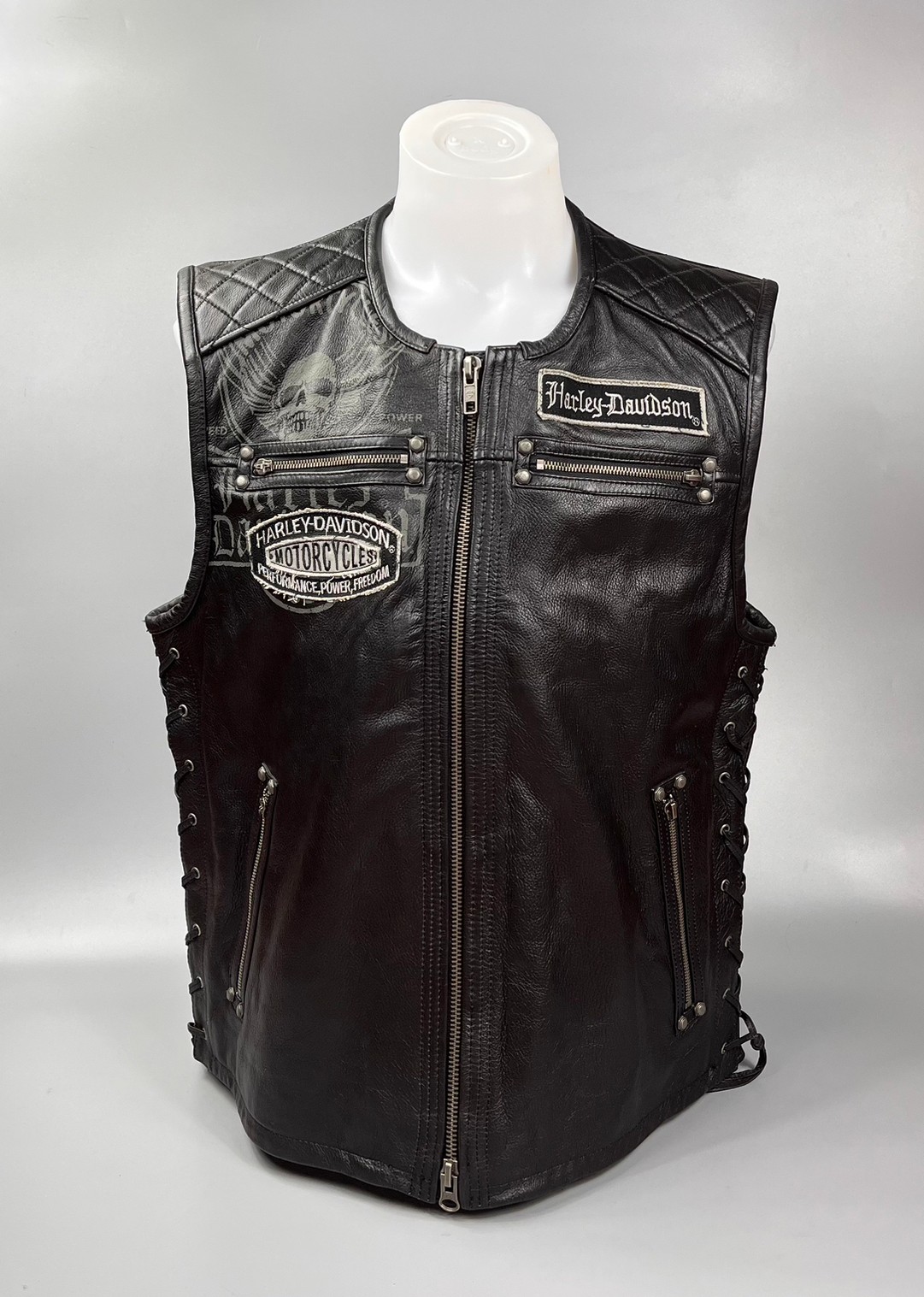 เสื้อกั๊กหนัง Vest leather H-D #97156