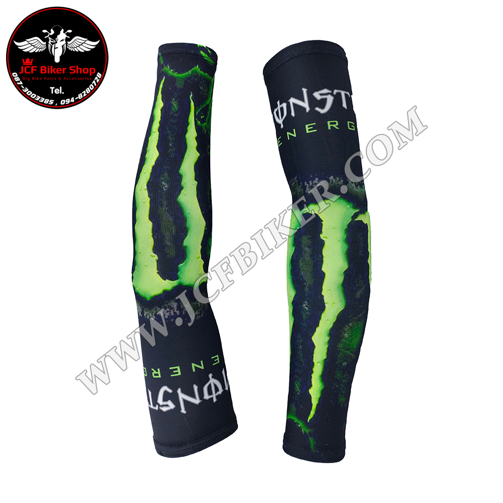 ปลอกแขน Monster สีดำโลโก้เขียว