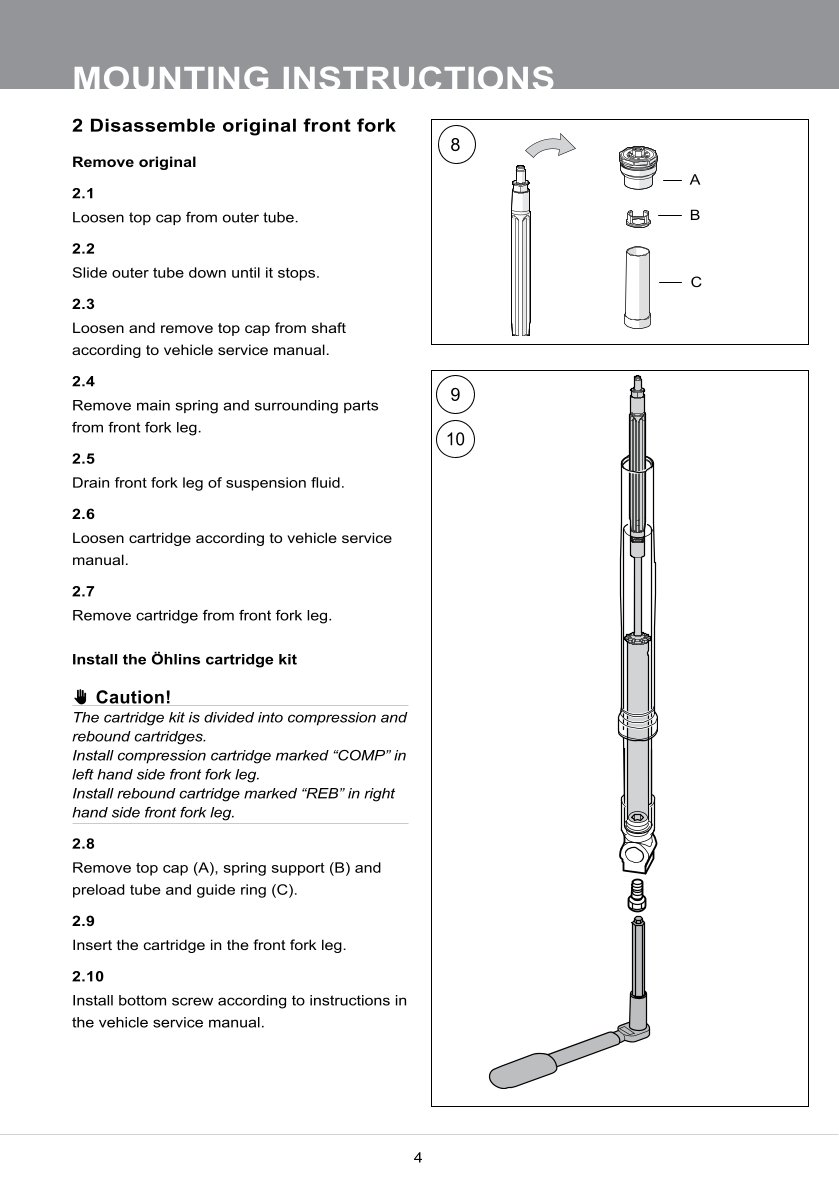 สปริงโช้คหน้า Ohlins FKS503 For Yamaha T-MAX 2017-2024